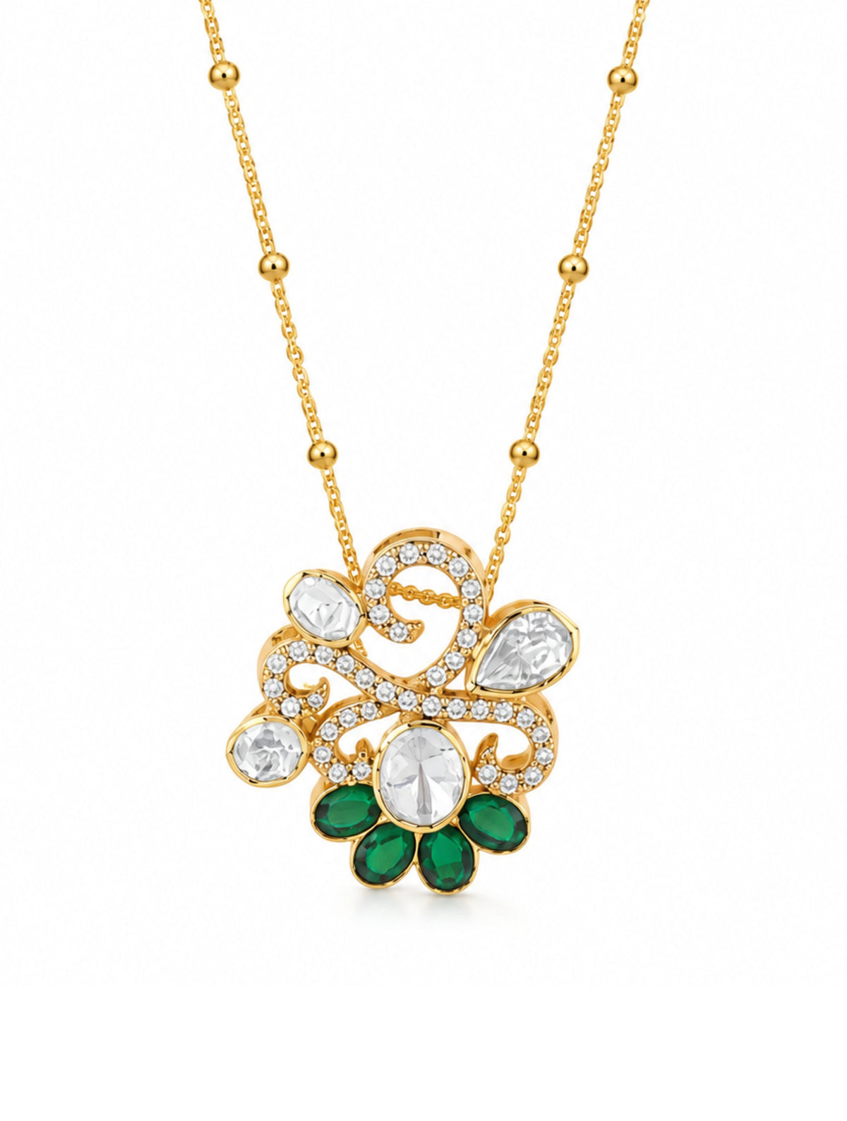 Stunning Gold-Plated 925 Sterling Silver Wedding Pendant For Women