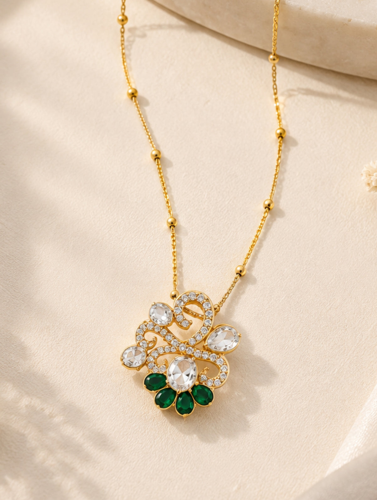 Stunning Gold-Plated 925 Sterling Silver Wedding Pendant For Women