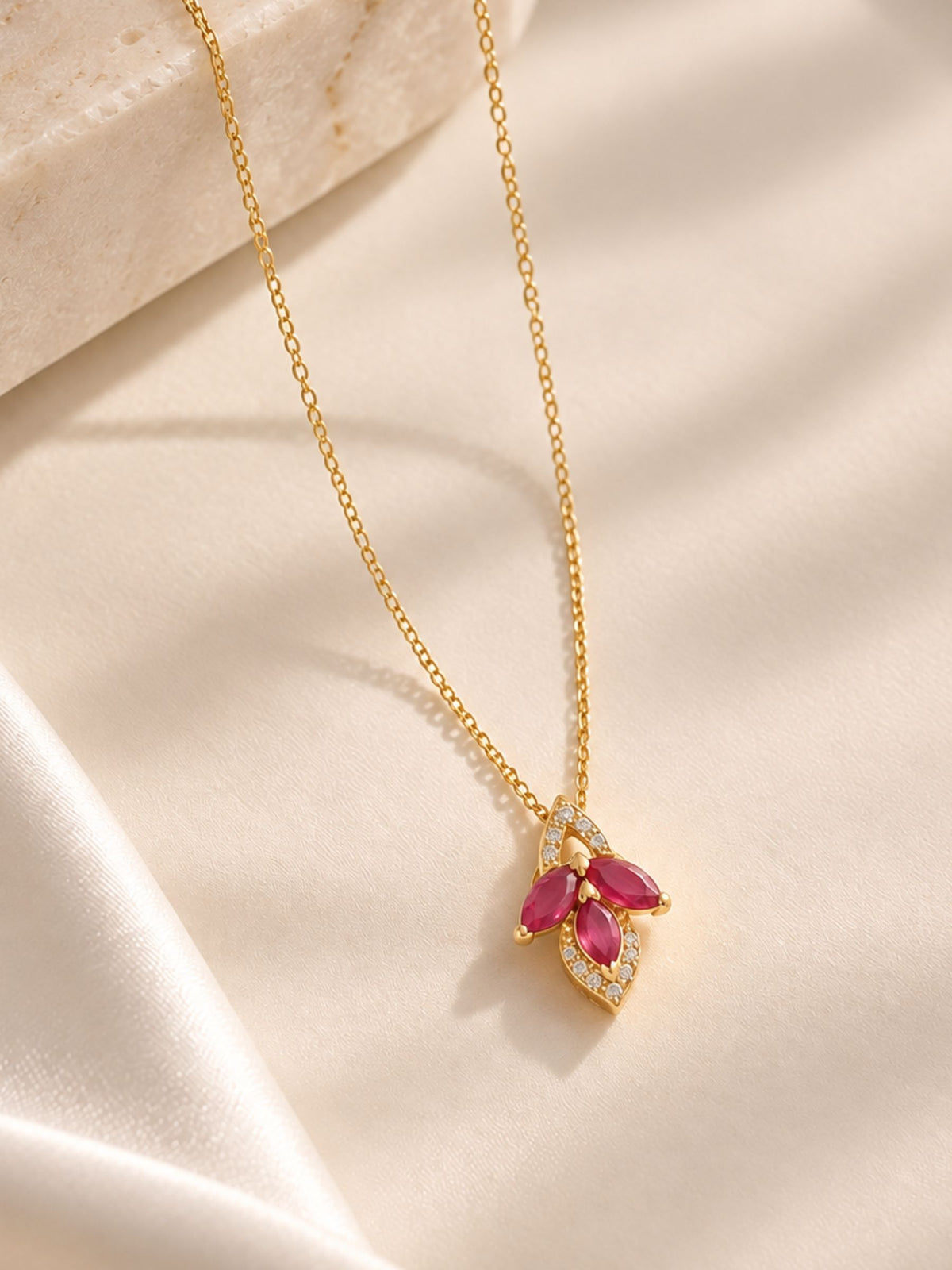Ruby Classic Elegance 925 Sterling Silver Pendant For Women