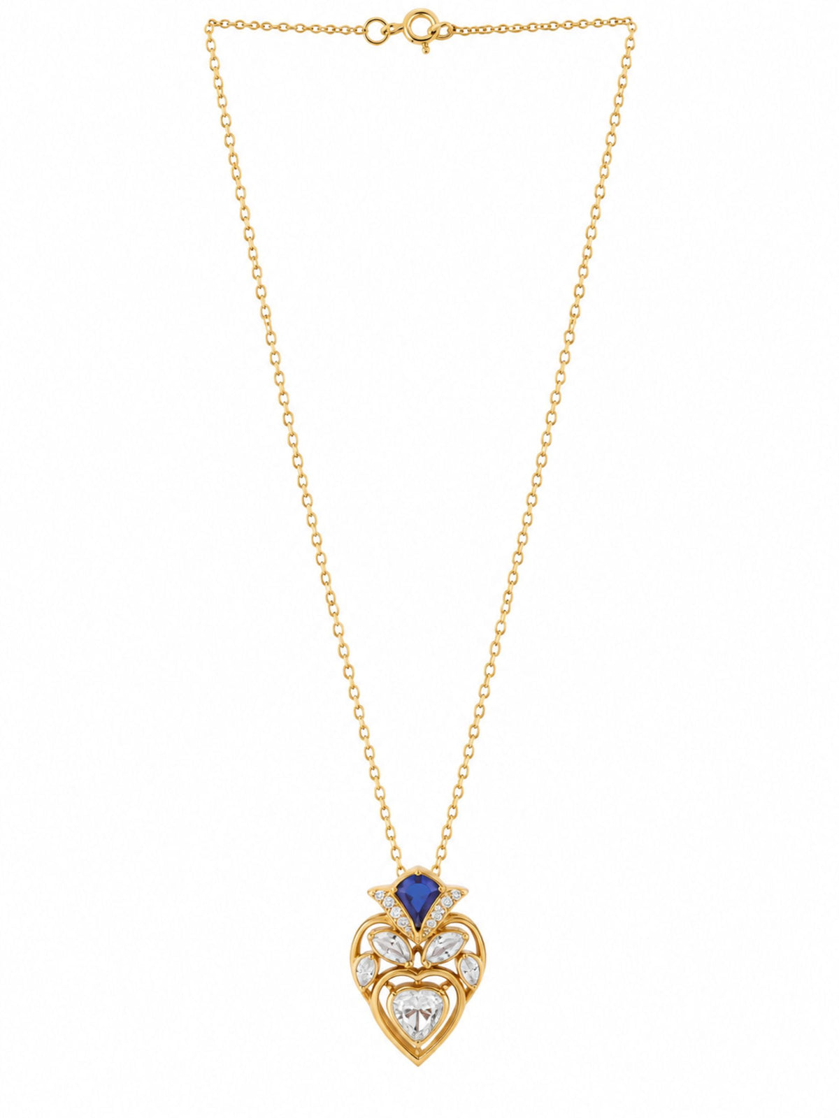 Vintage Mughal-Inspired Gold Plated 925 Sterling Silver Pendant For Women
