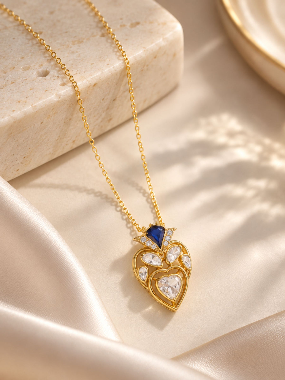 Vintage Mughal-Inspired Gold Plated 925 Sterling Silver Pendant For Women
