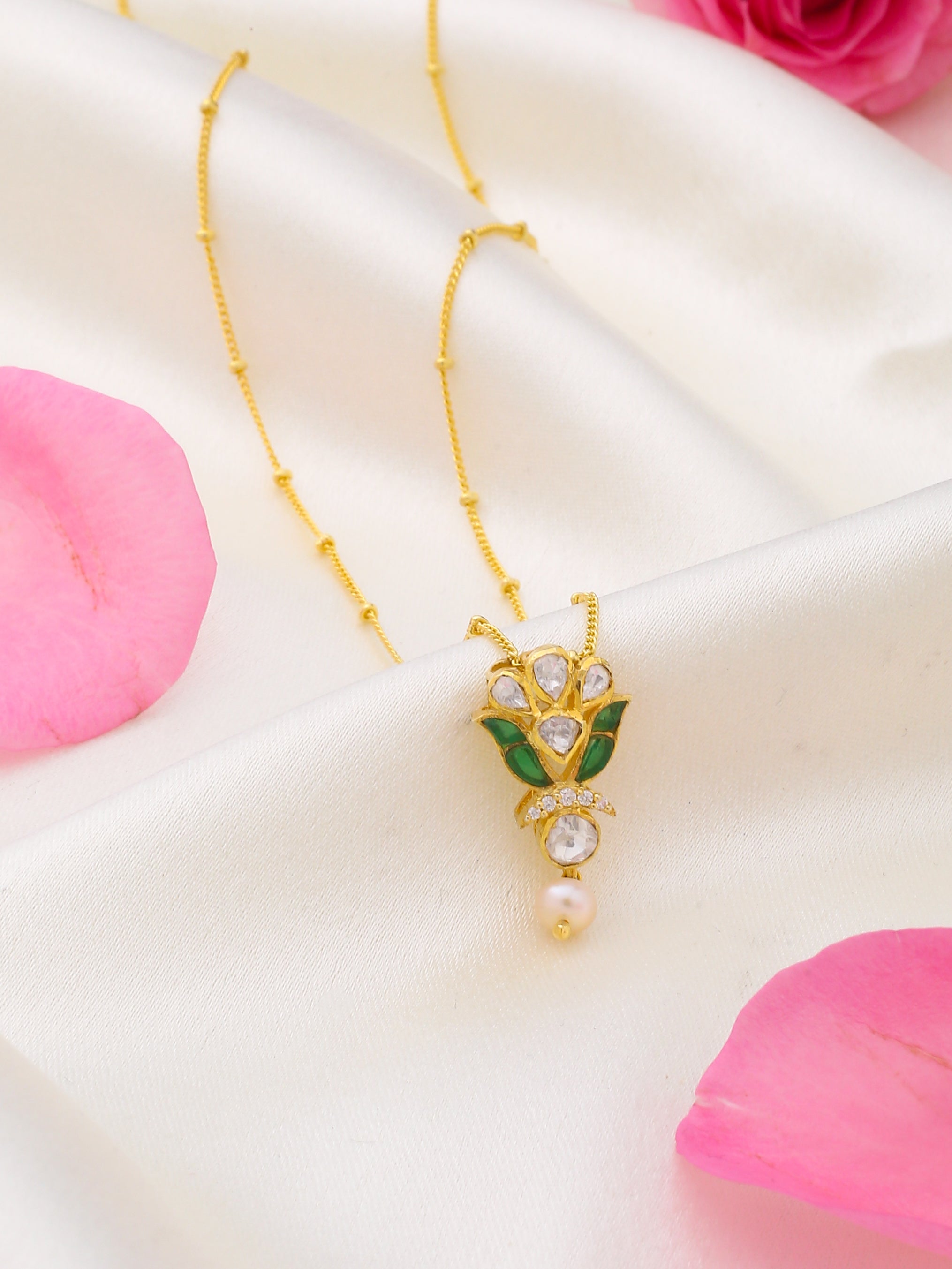 Floral Radiance Gold-Plated Pendant