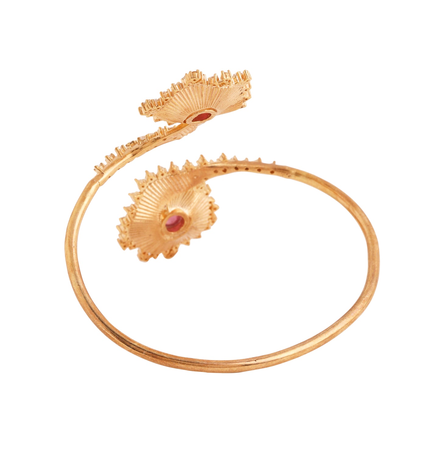 Kicky and Perky 925 Sterling silver Rose Gold Precious Ruby & Mossanite Frill Bracelet for Women