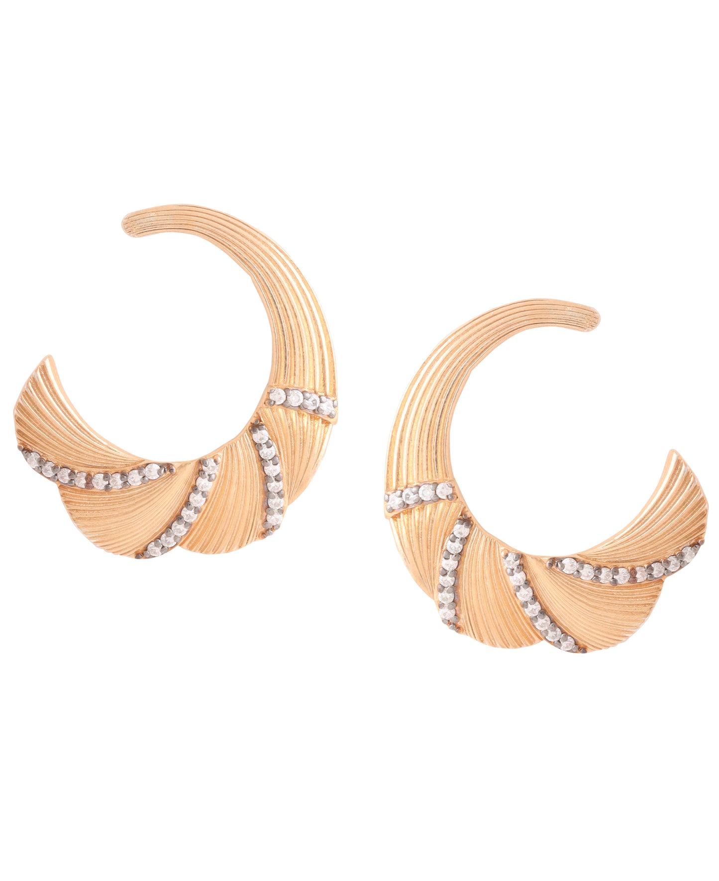 Kicky and Perky 925 Sterling silver Rose Gold Mossanite Hoop Earring for Women