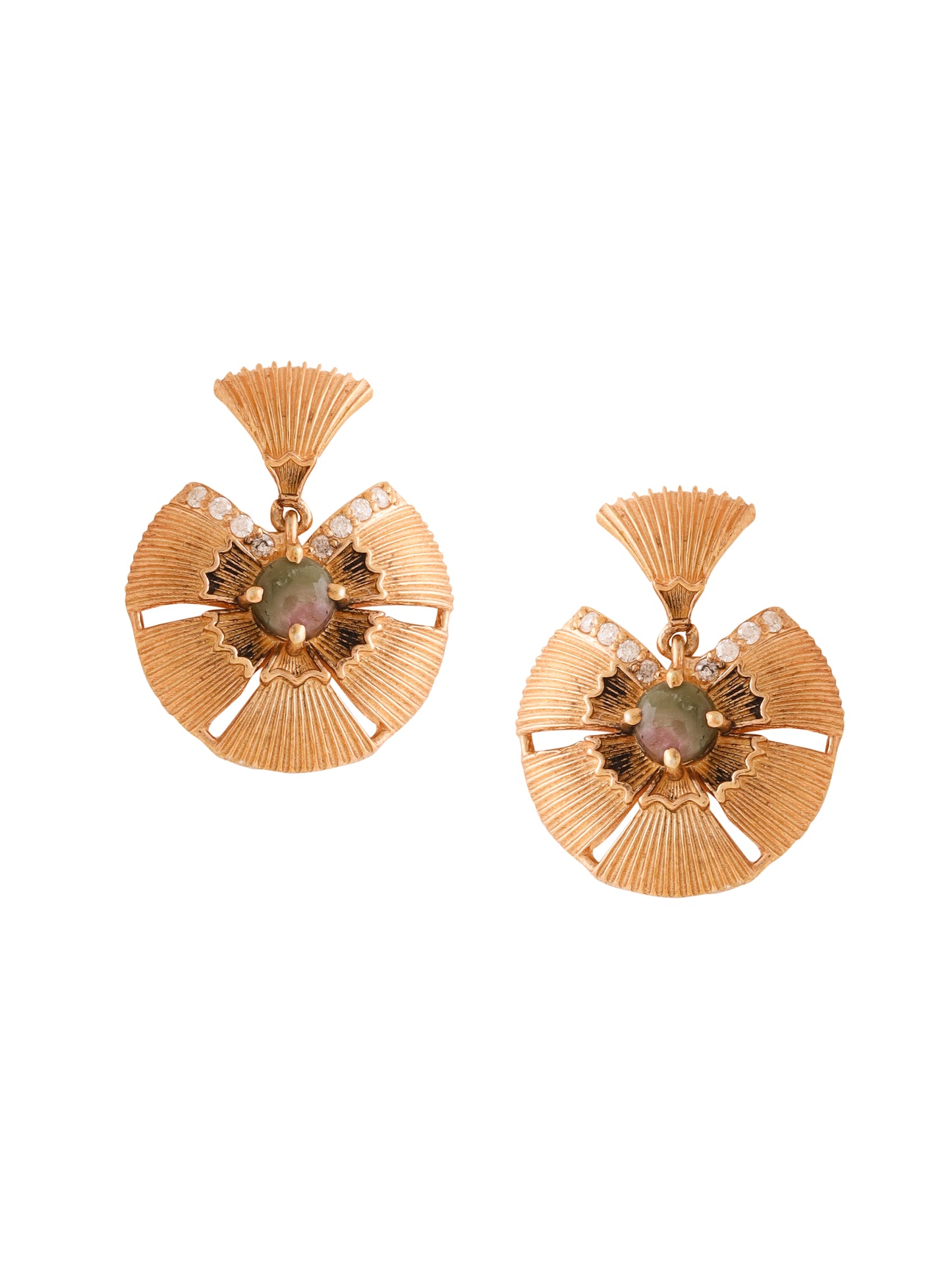 Kicky and Perky 925 Sterling silver Rose Gold Multi Tourmaline & Mossanite Frill Necklace Set for Women