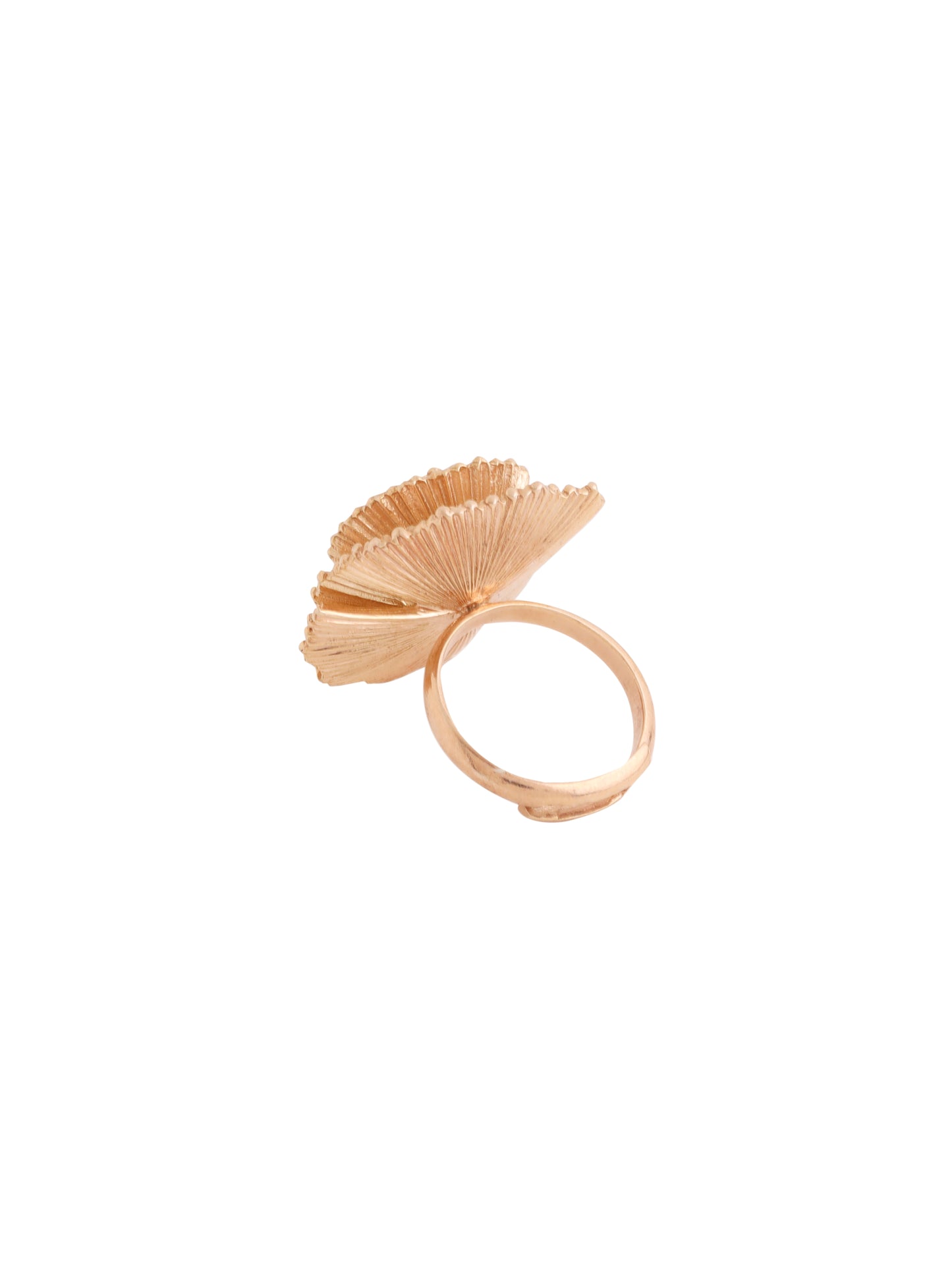 Kicky and Perky 925 Sterling silver Rose Gold Floral Frill Adjustable Ring for Women