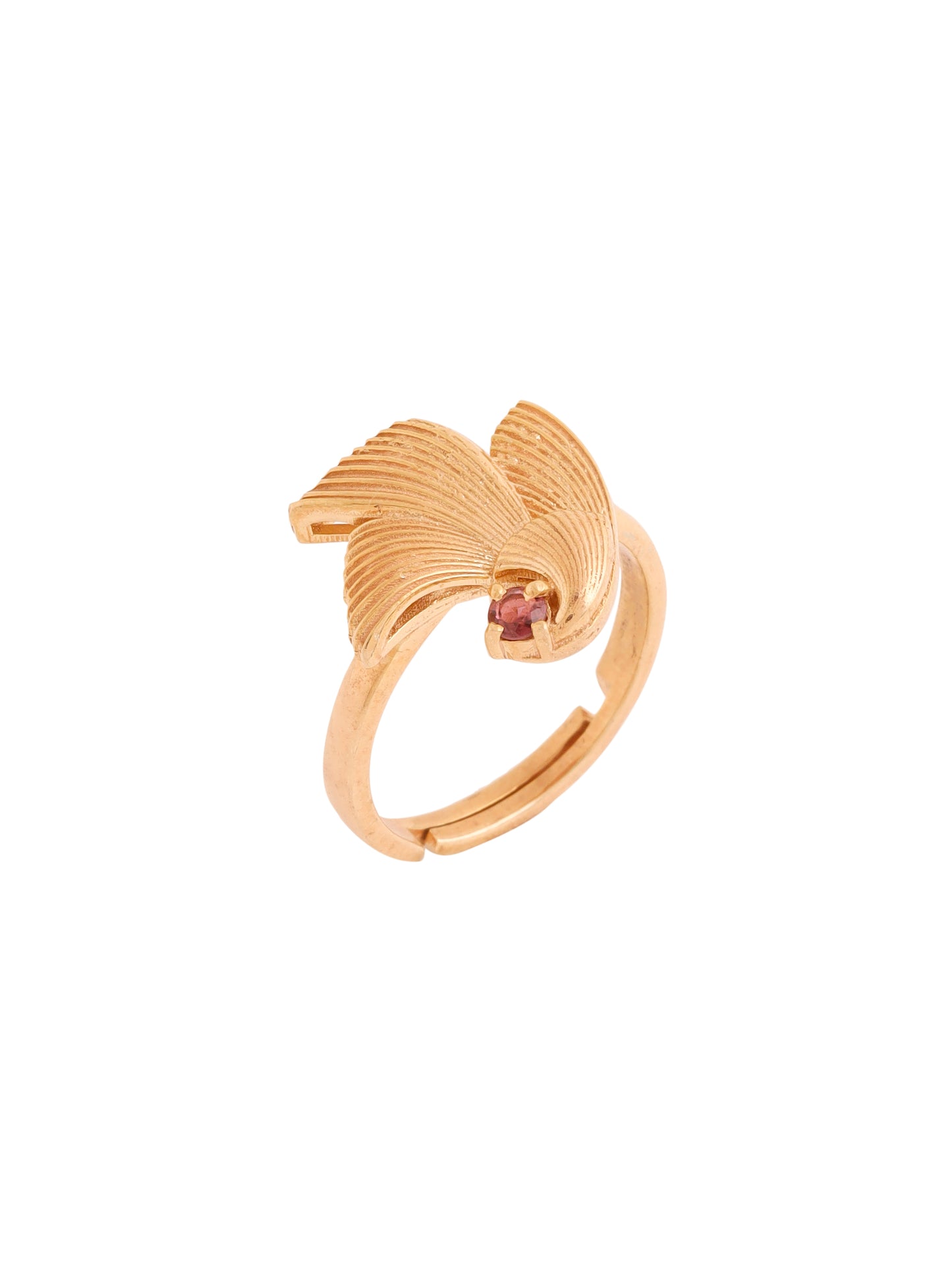 Kicky and Perky 925 Sterling silver Rose Gold Tourmaline Flower Petals Frills Adjustable Ring for Women