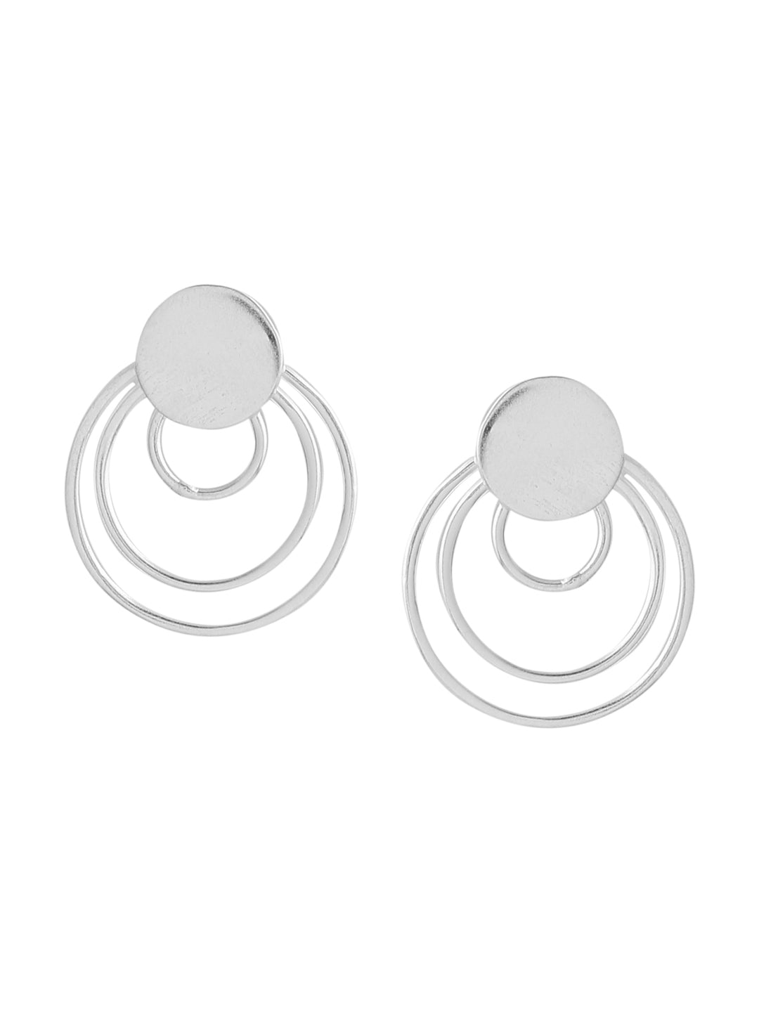 Twinned Circles Sterling Silver Stud Earrings