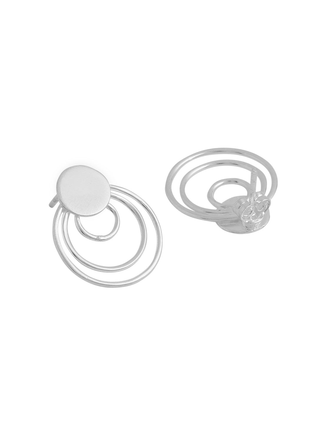 Twinned Circles Sterling Silver Stud Earrings