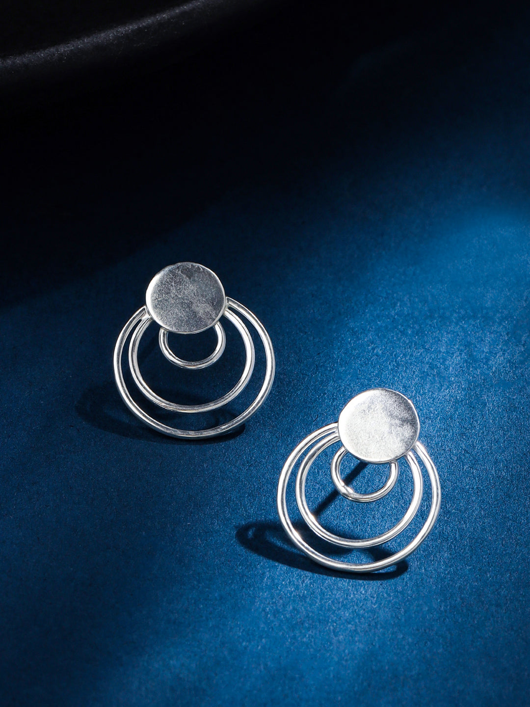 Twinned Circles Sterling Silver Stud Earrings