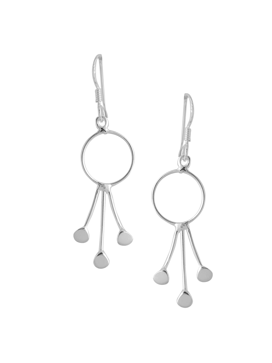 Dual Circular Dangler Earrings