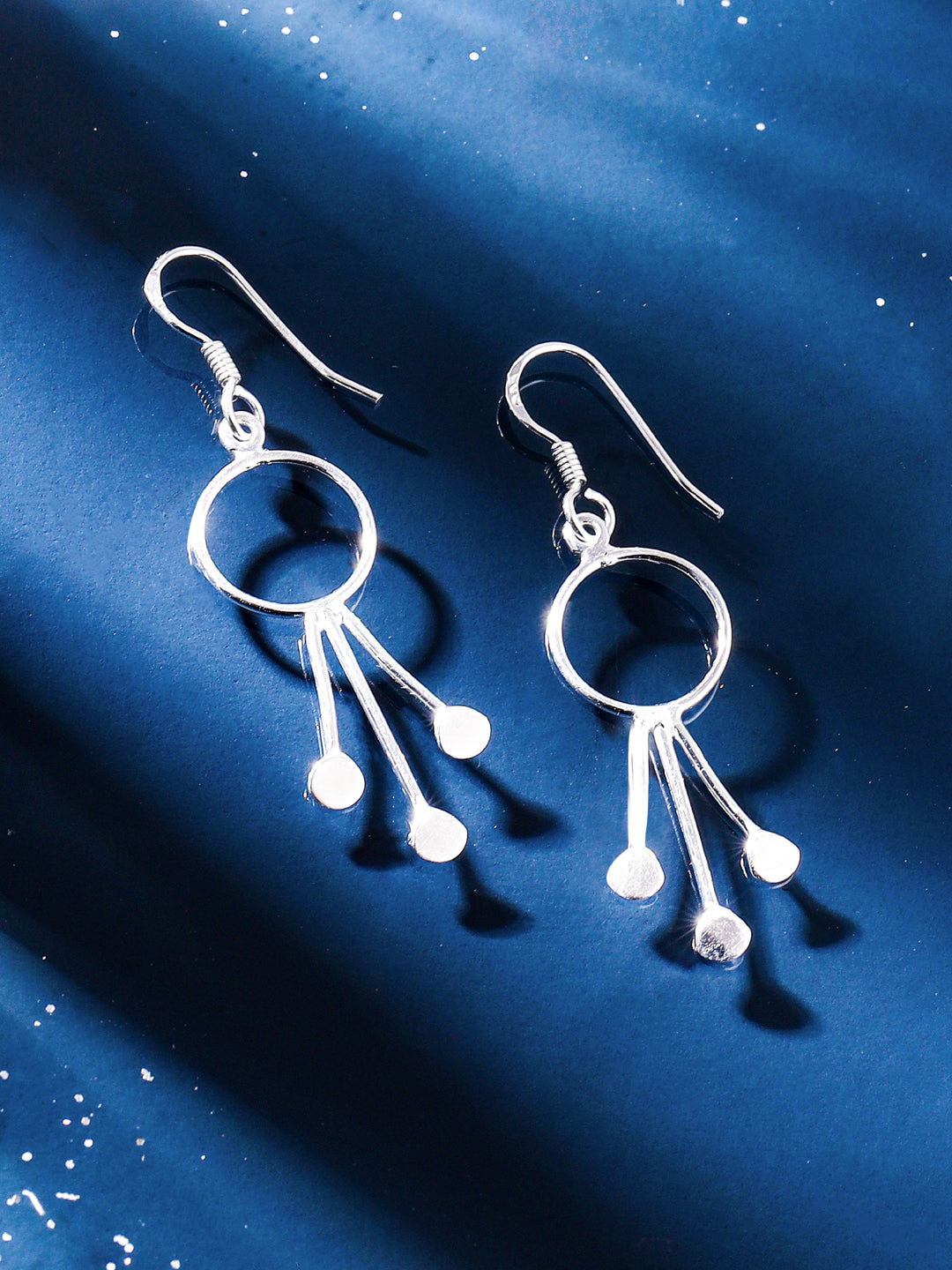 Dual Circular Dangler Earrings