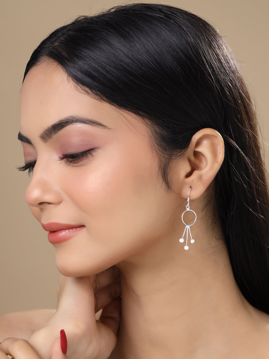 Dual Circular Dangler Earrings