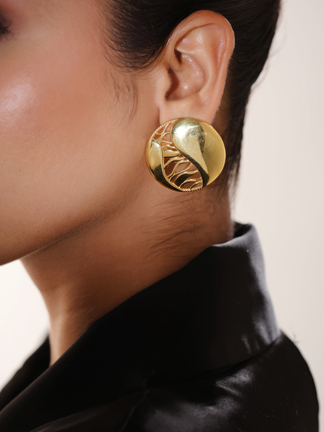 24K Gold Plated Jali Design Lumina Collection Earrings