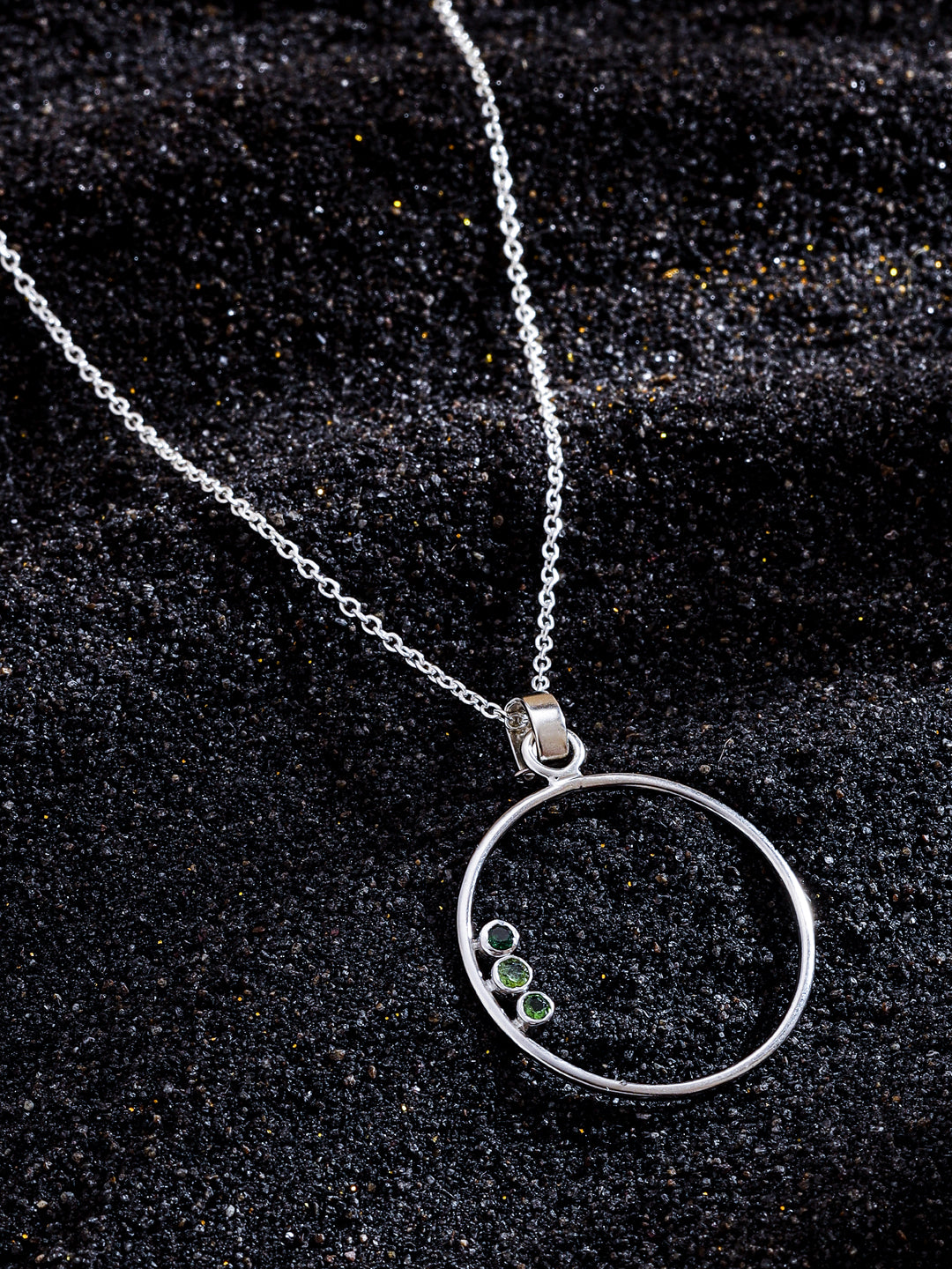 Three Gemstone Radiance: Silver Collection Pendant