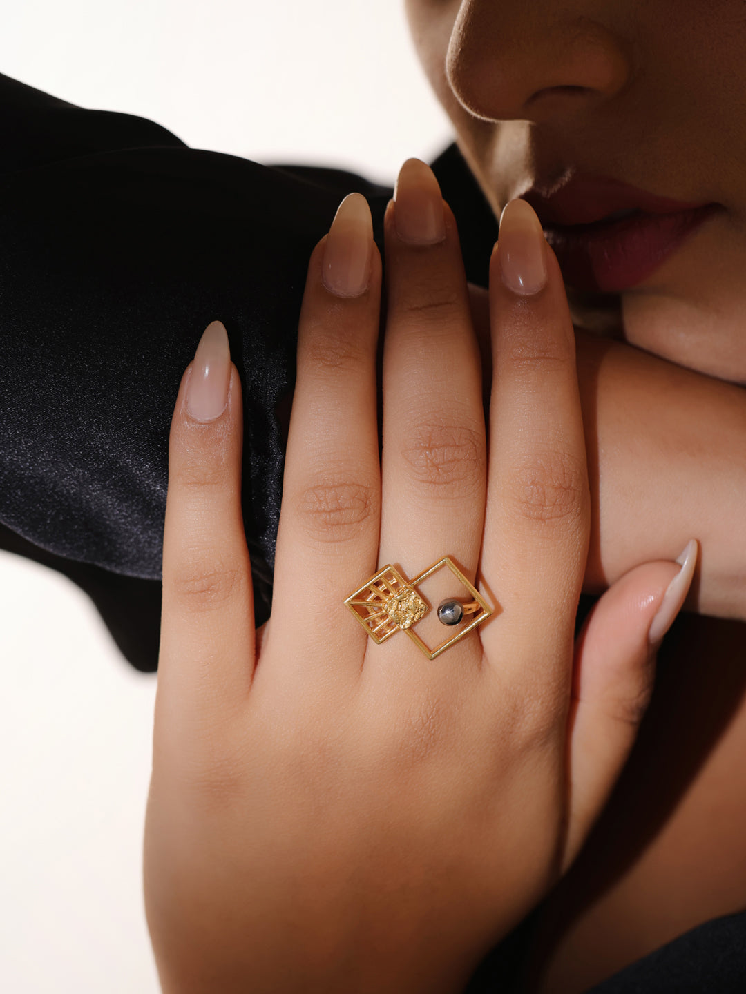 24K Gold Plated Geometric Lumina Collection Ring