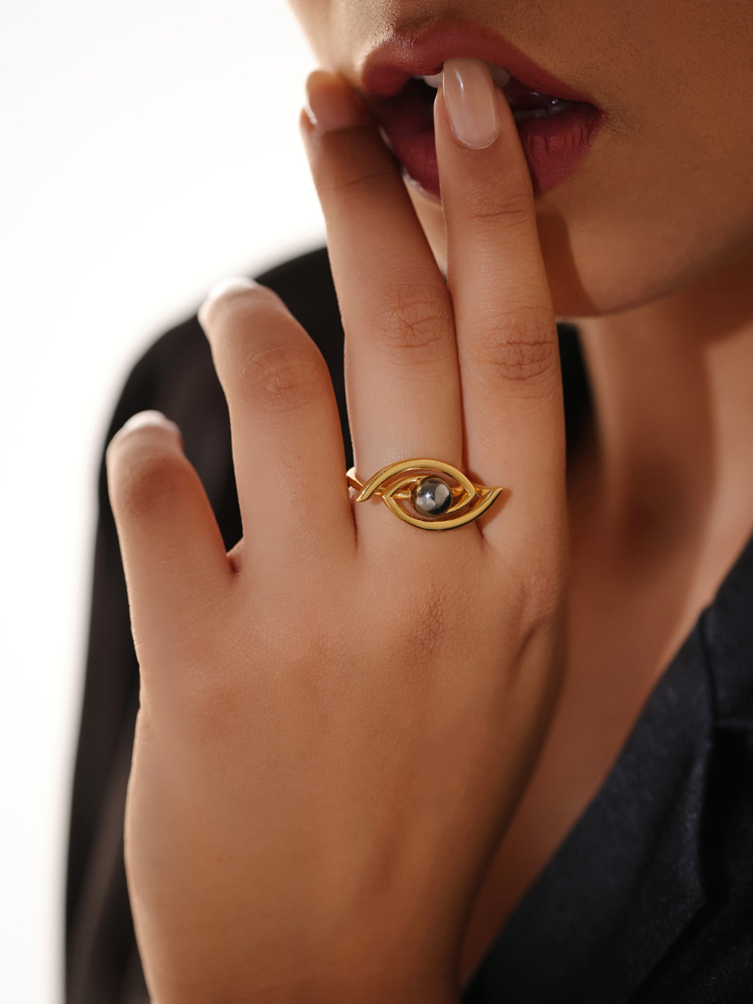 24K Gold Plated Evil Eye Lumina Collection Ring