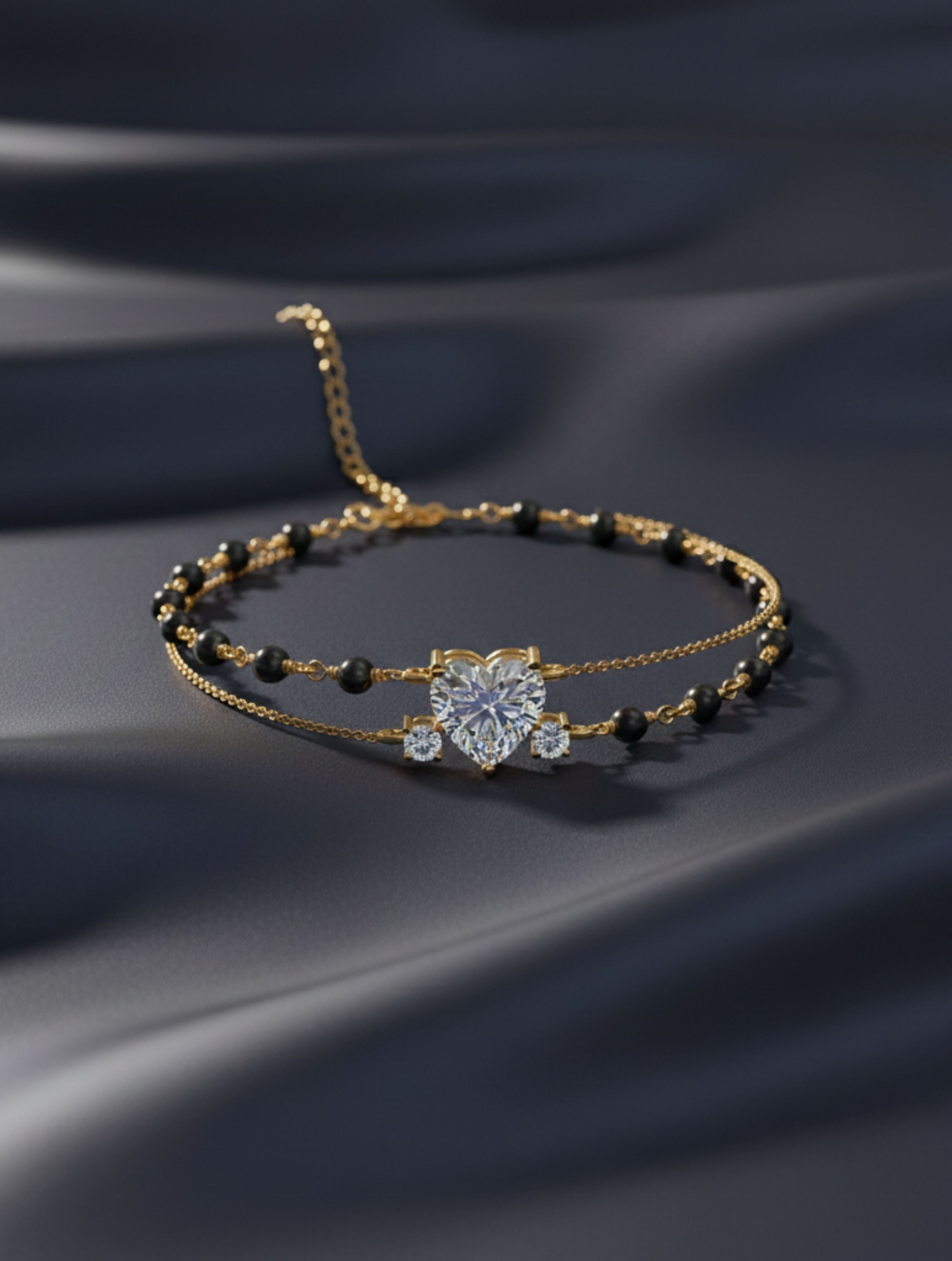 Moissanite Charm 925 Sterling Silver Beads Bracelet For Women