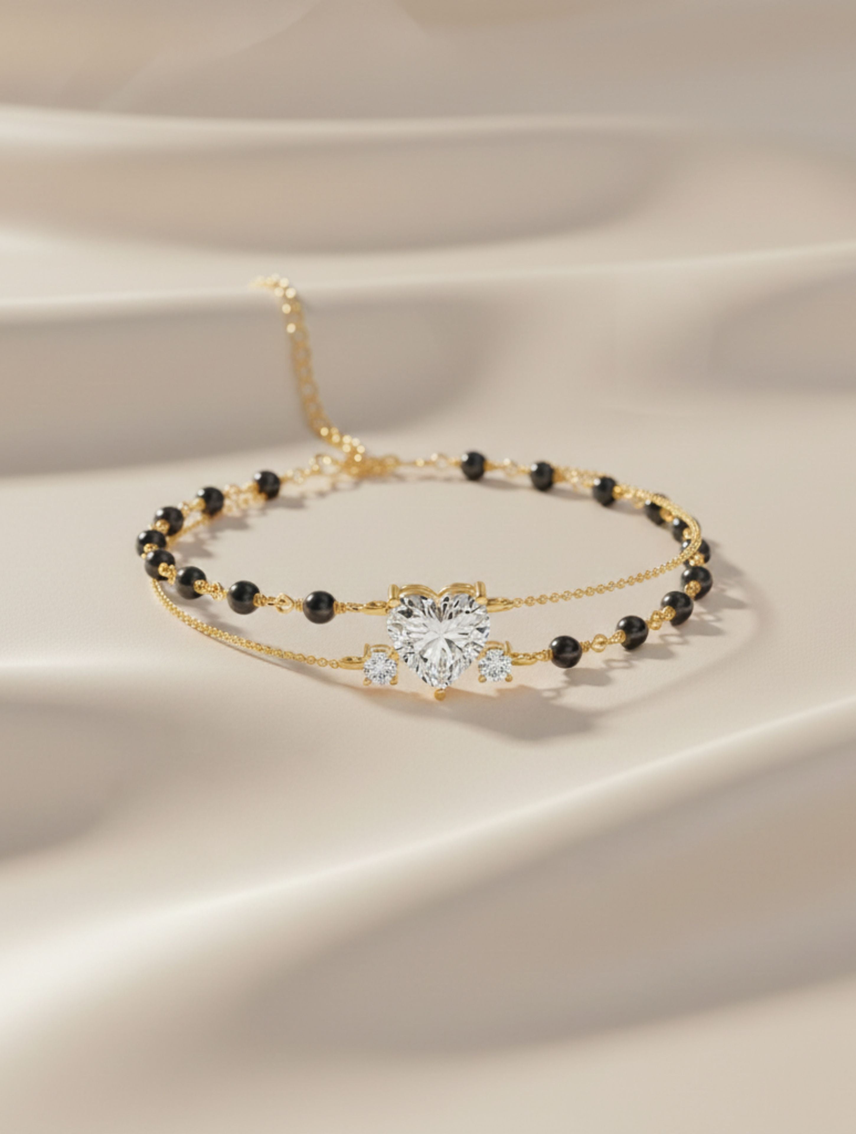 Moissanite Charm 925 Sterling Silver Beads Bracelet For Women