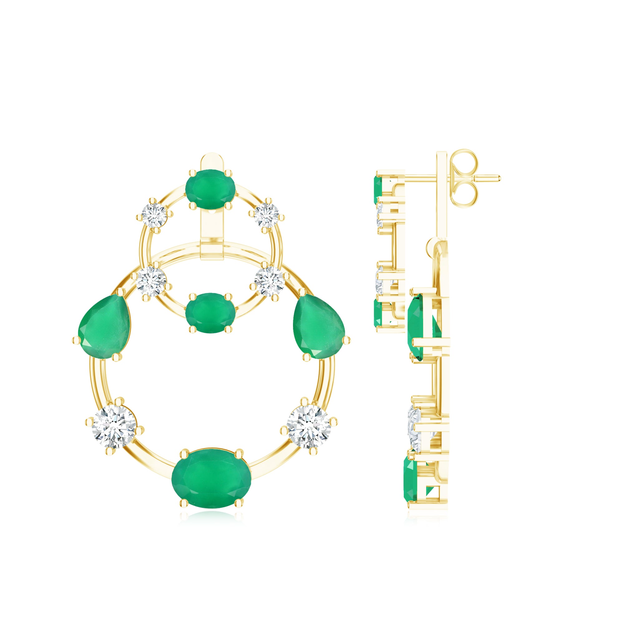 Emerald Celestial Grace Mangalayam Sterling Silver Earrings For Women