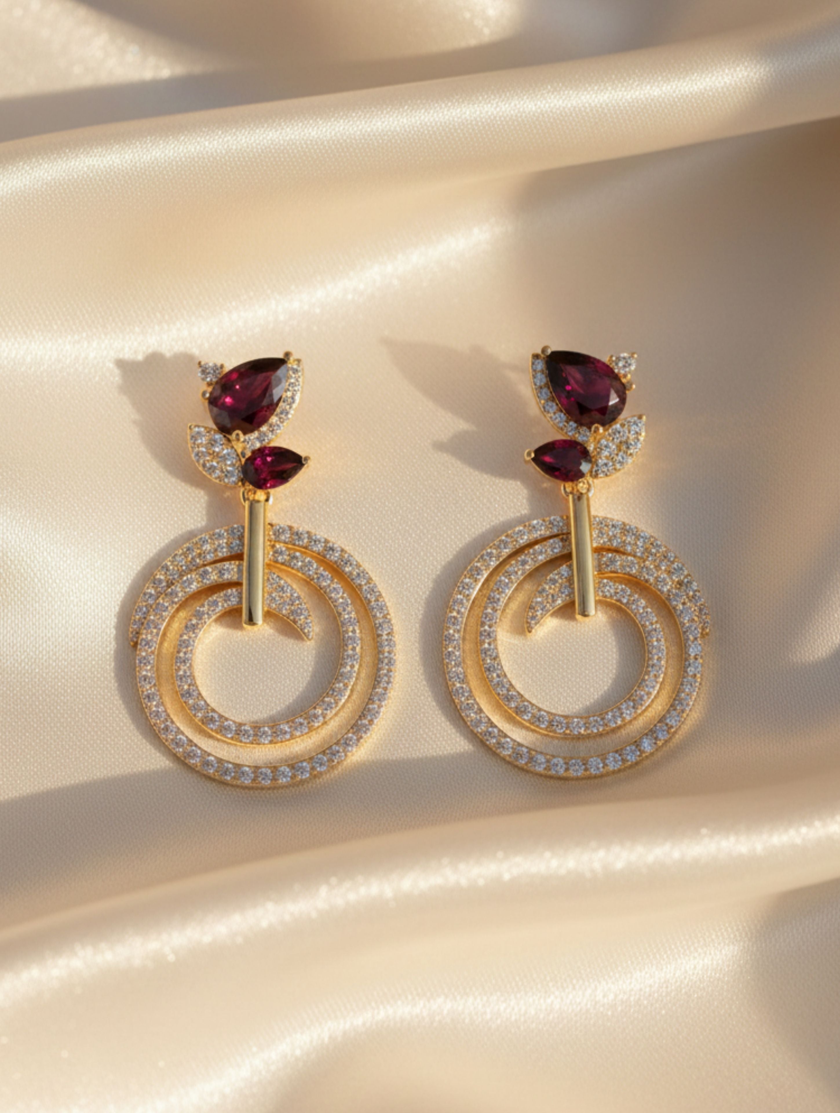 Moissanite Sacred Bonds Mangalayam Symbol of Commitment 925 Sterling Silver Earrings For Women