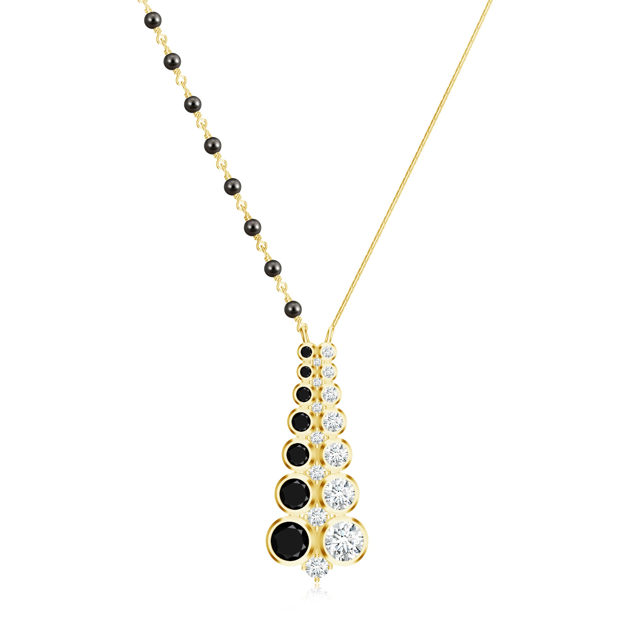 Black Bead Minimalist Mangalsutra: Symphony of Tradition