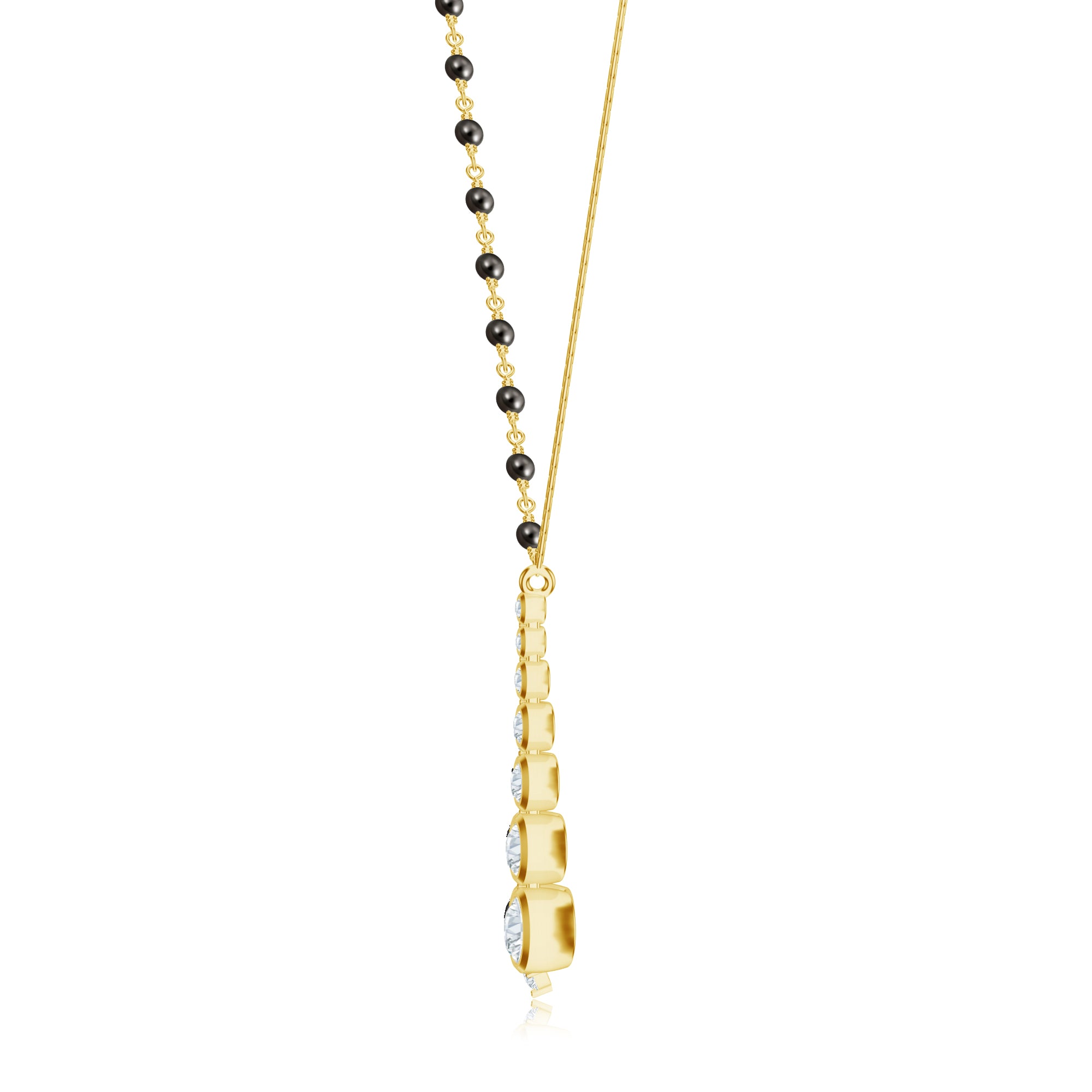 Black Bead Minimalist Mangalsutra: Symphony of Tradition