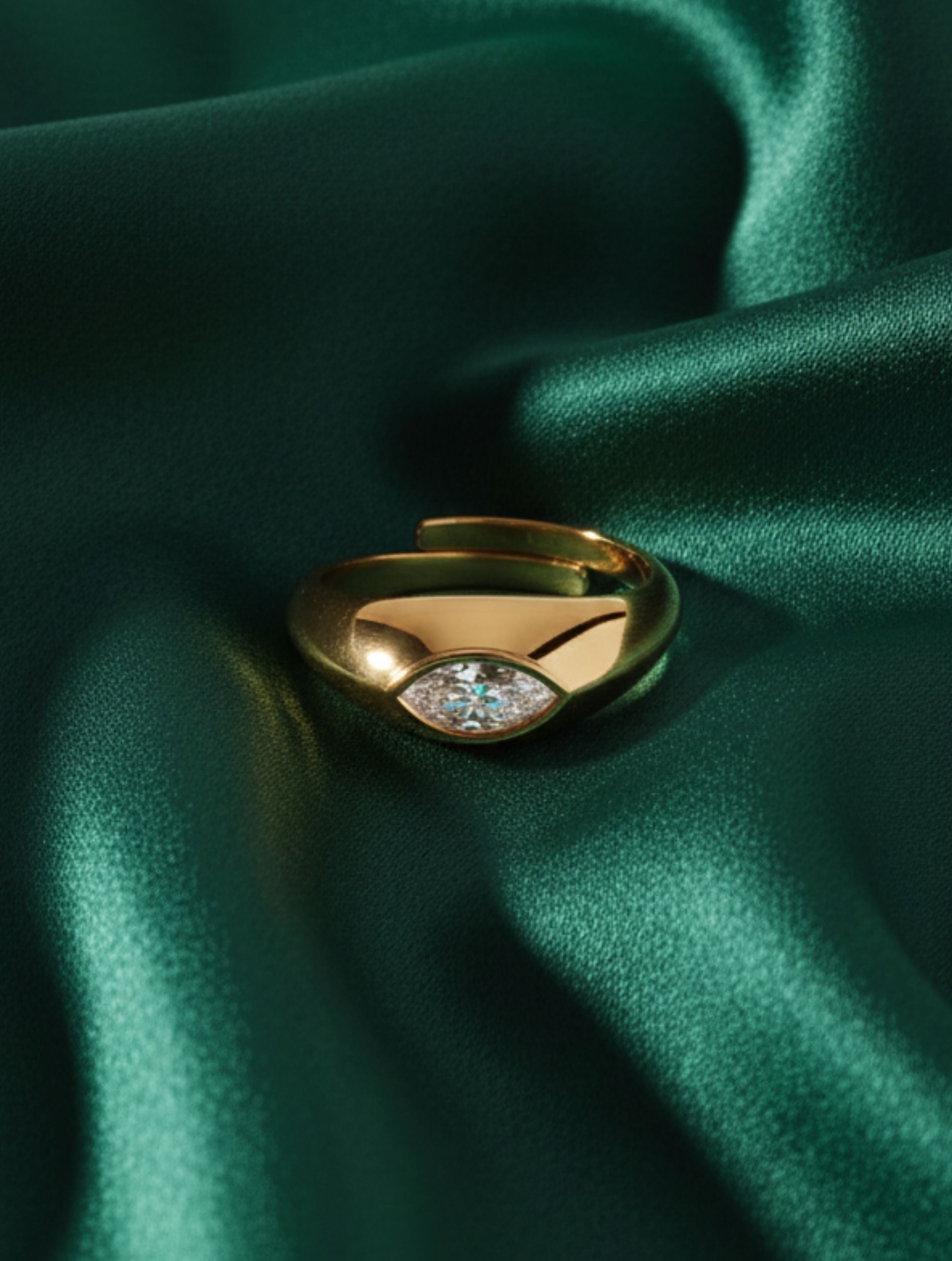 Marquise Moissanite Inlay Dome Ring – 925 Sterling Silver For Men