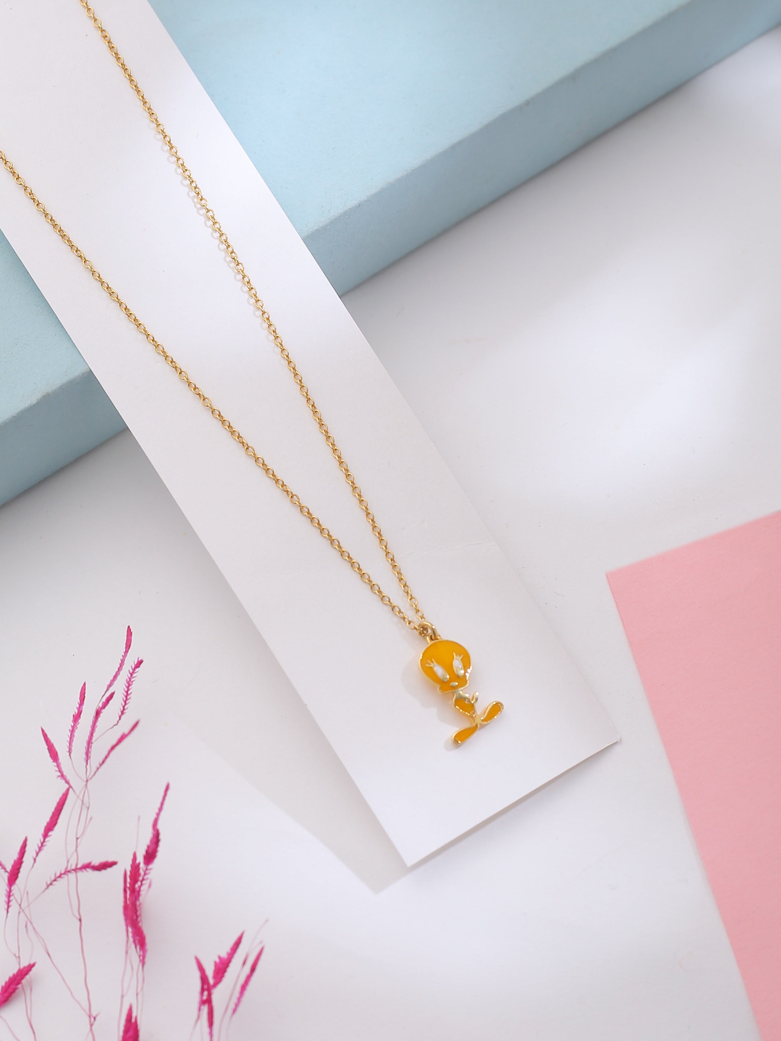 Playful Birdy Pendant - chain for Kids