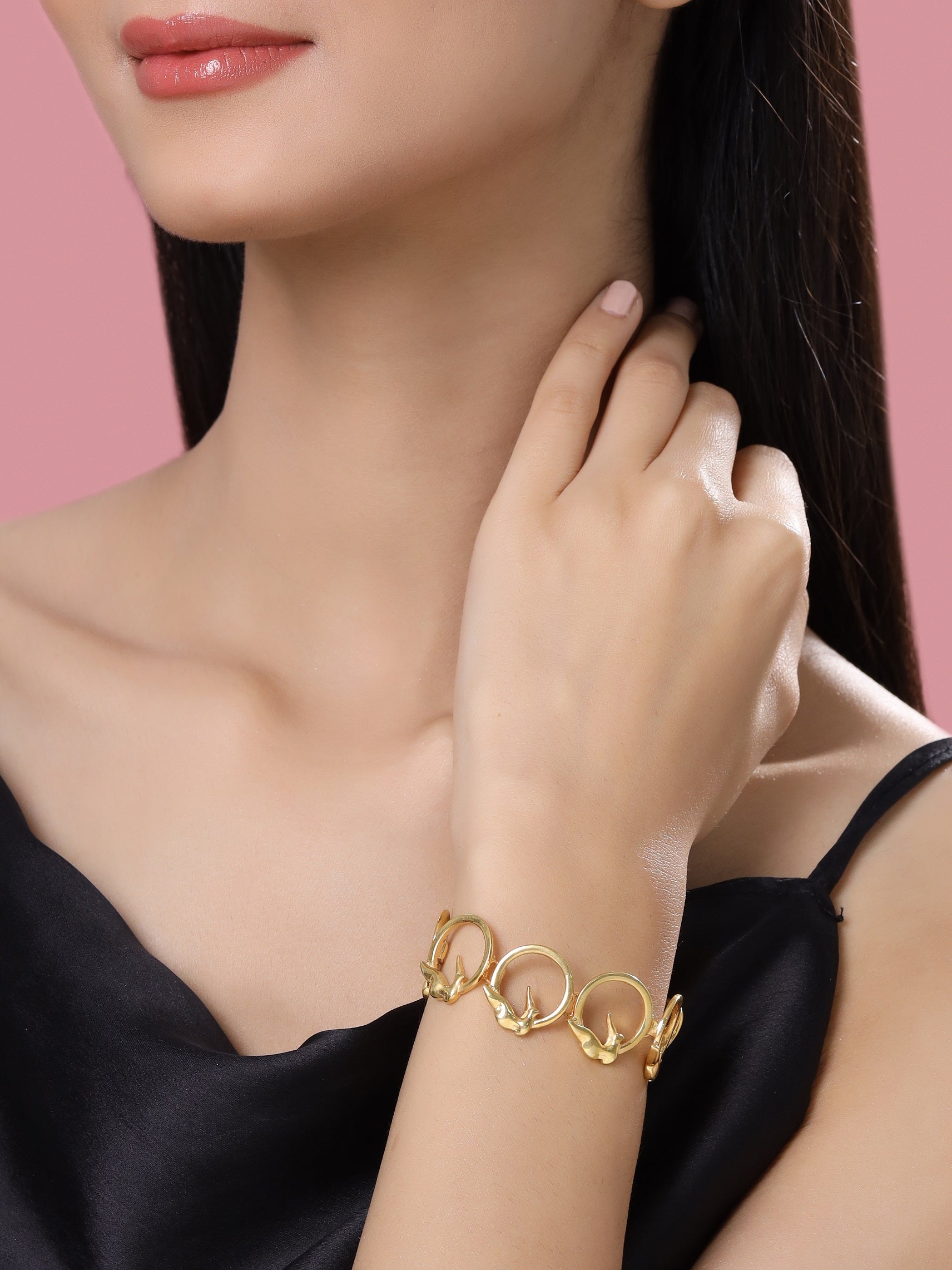 24K Gold-Plated Bird-Pattern Bracelet