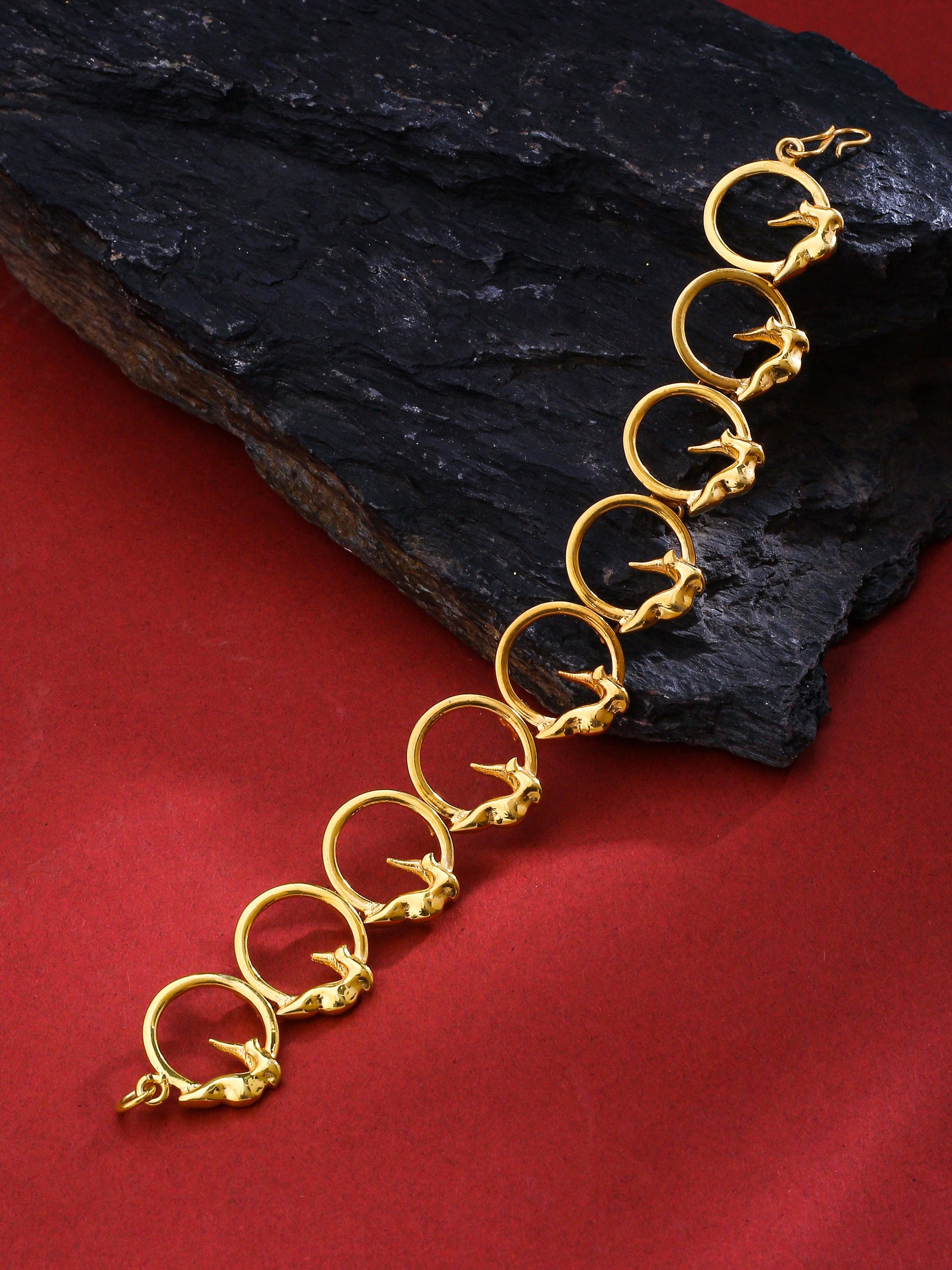 24K Gold-Plated Bird-Pattern Bracelet