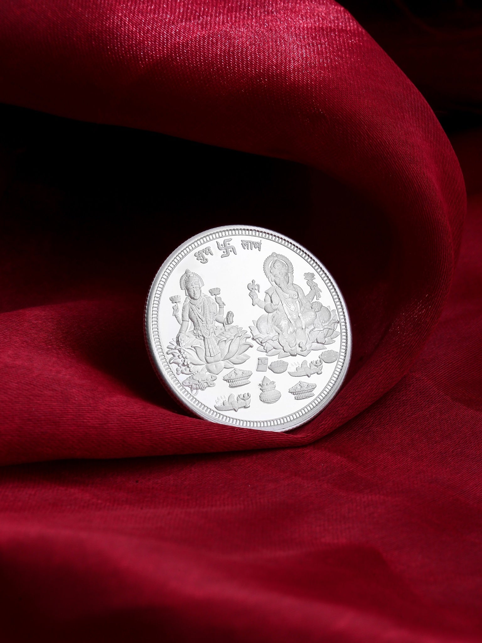 Sacred 10g Pure Silver Laxmi Maa and Ganesh Ji Coin