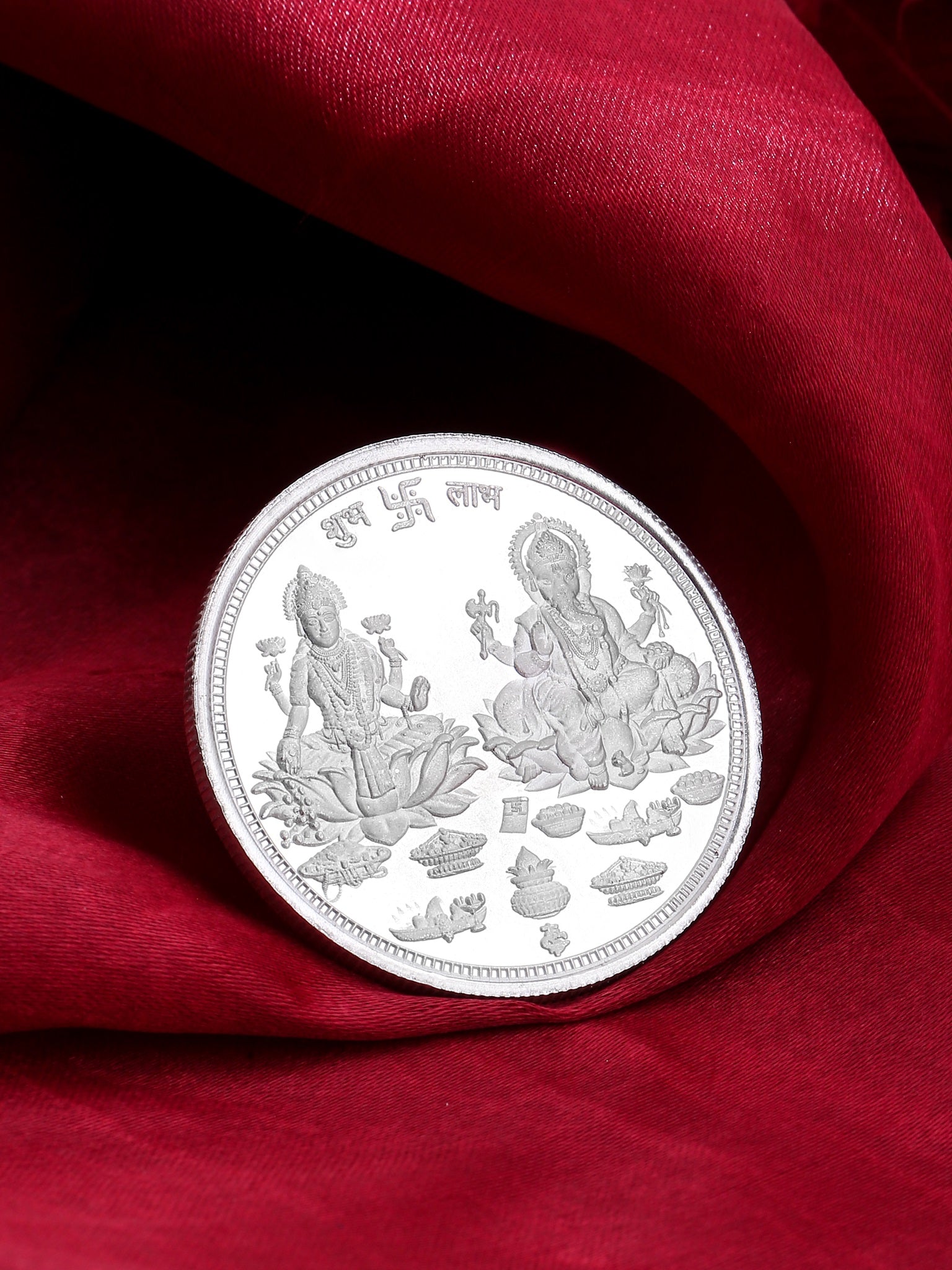 Blessings Abound 50g Pure Silver Laxmi Maa and Ganesh Ji Coin