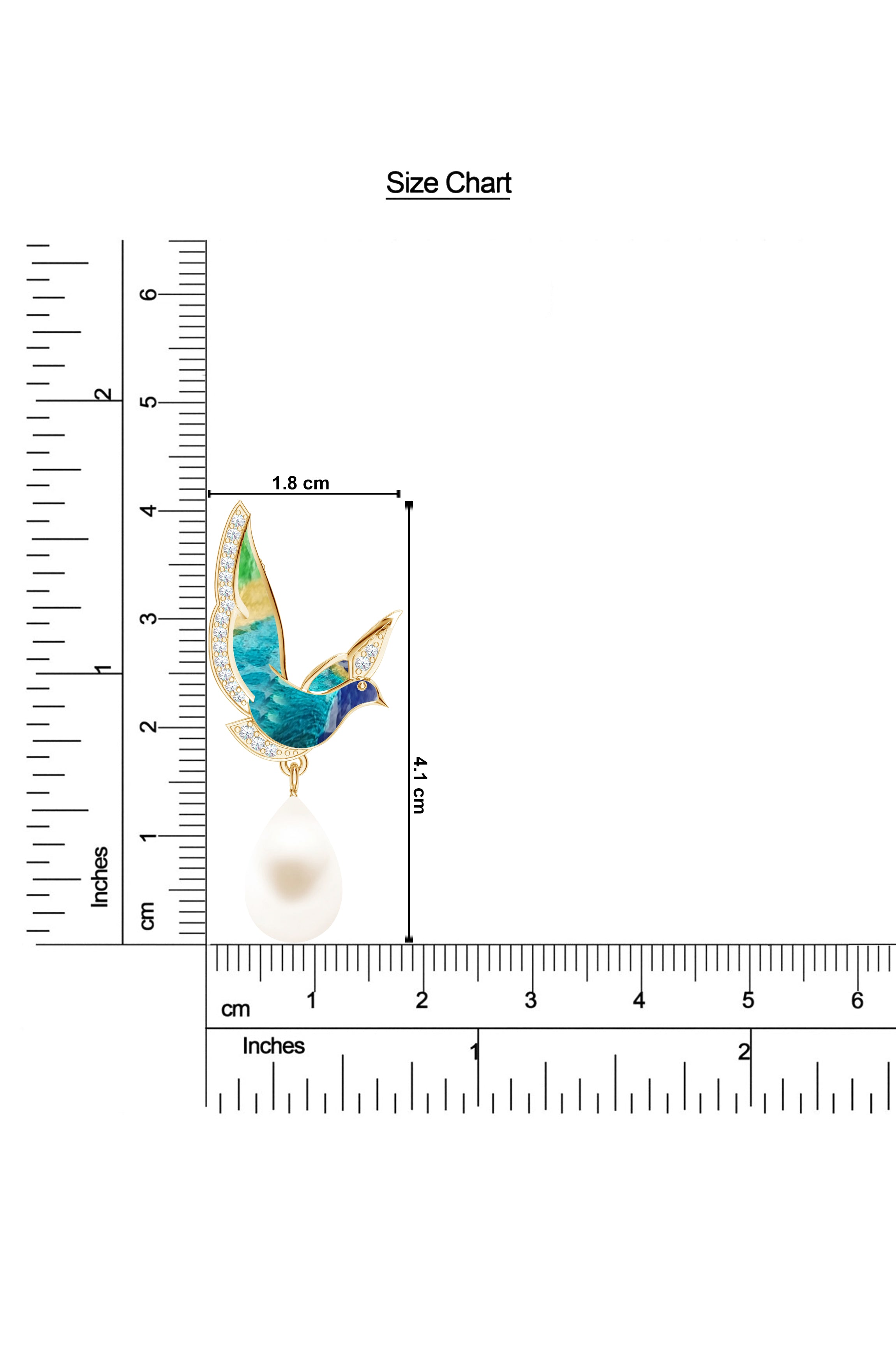 925 Enameled Wings of Tranquility with Pearl Earrings
