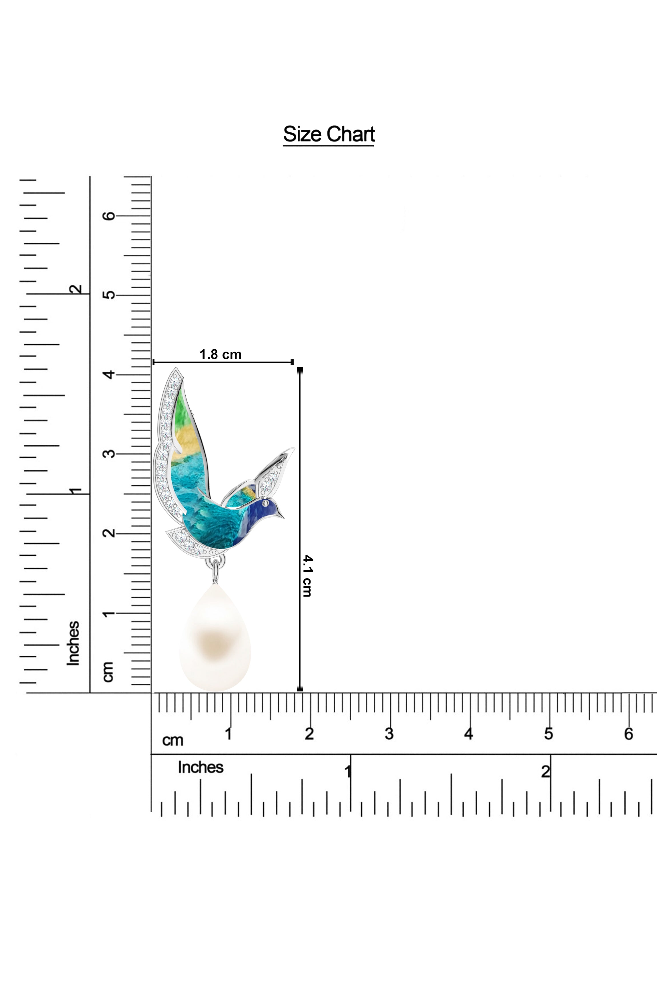 925 Enameled Wings of Tranquility with Pearl Earrings