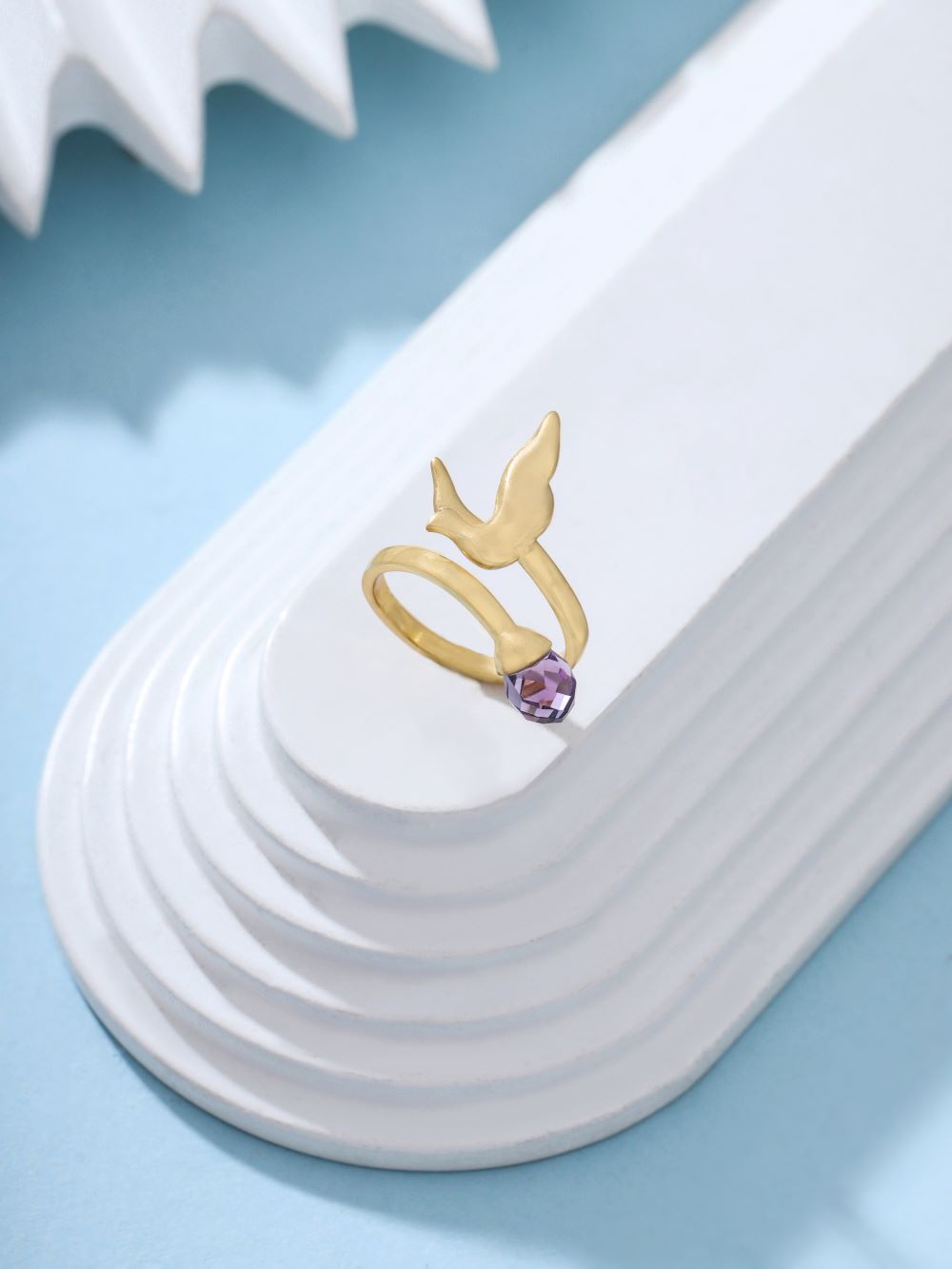 24K Gold-Plated Bird Ring