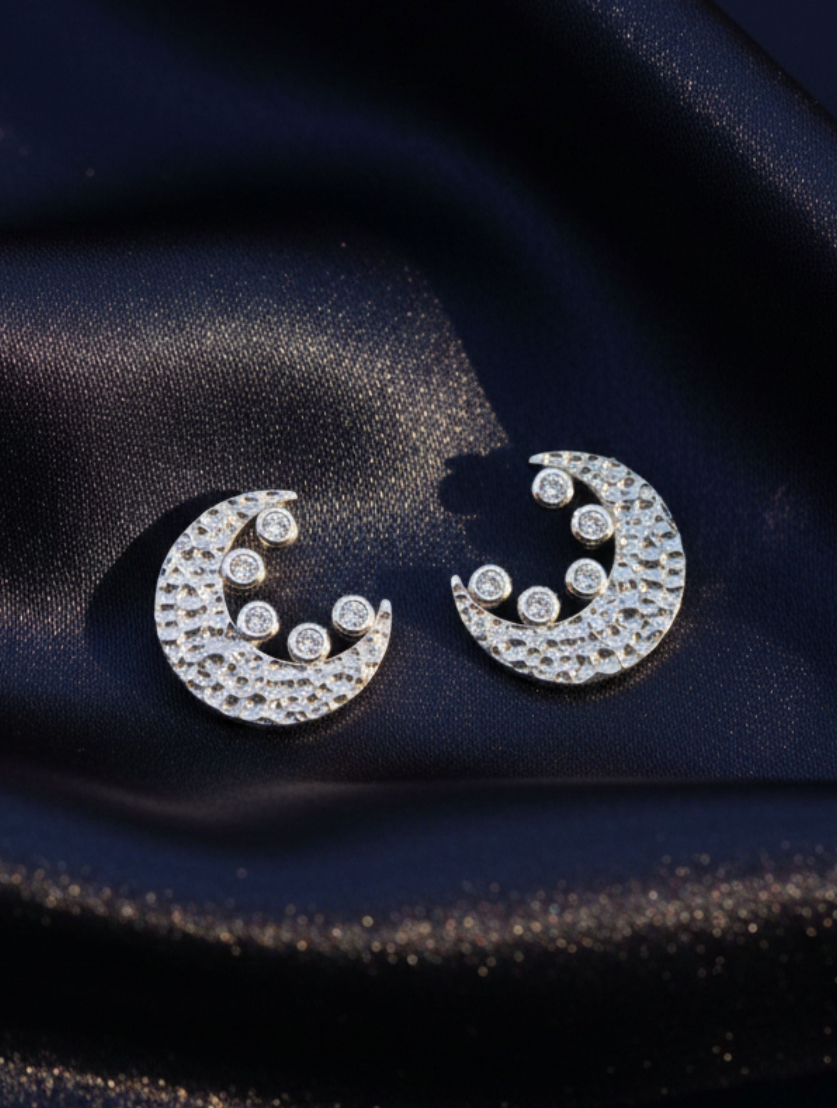 Crecent Moon Reflective Earrings