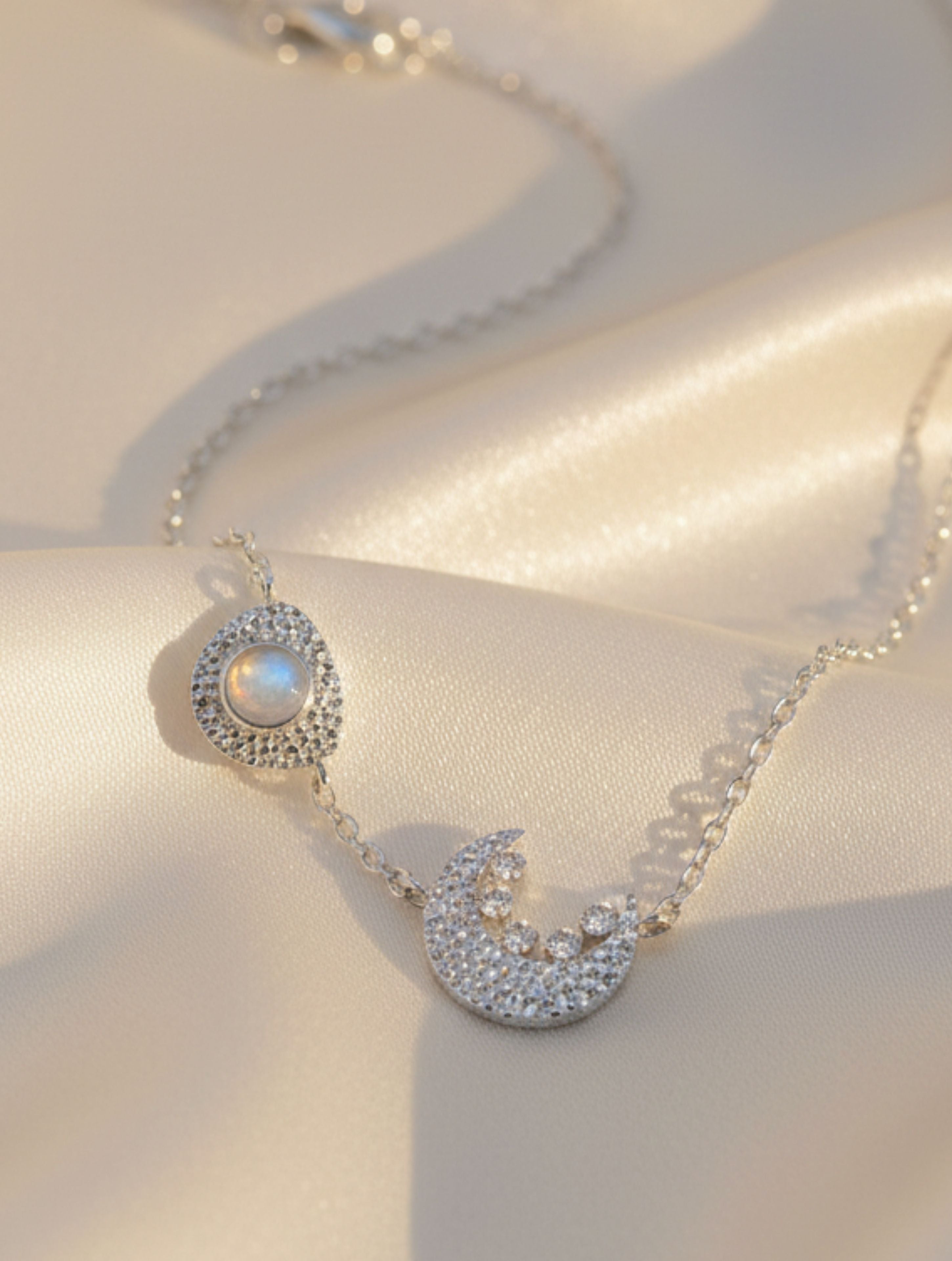 Textured Moon-Stone Pendant