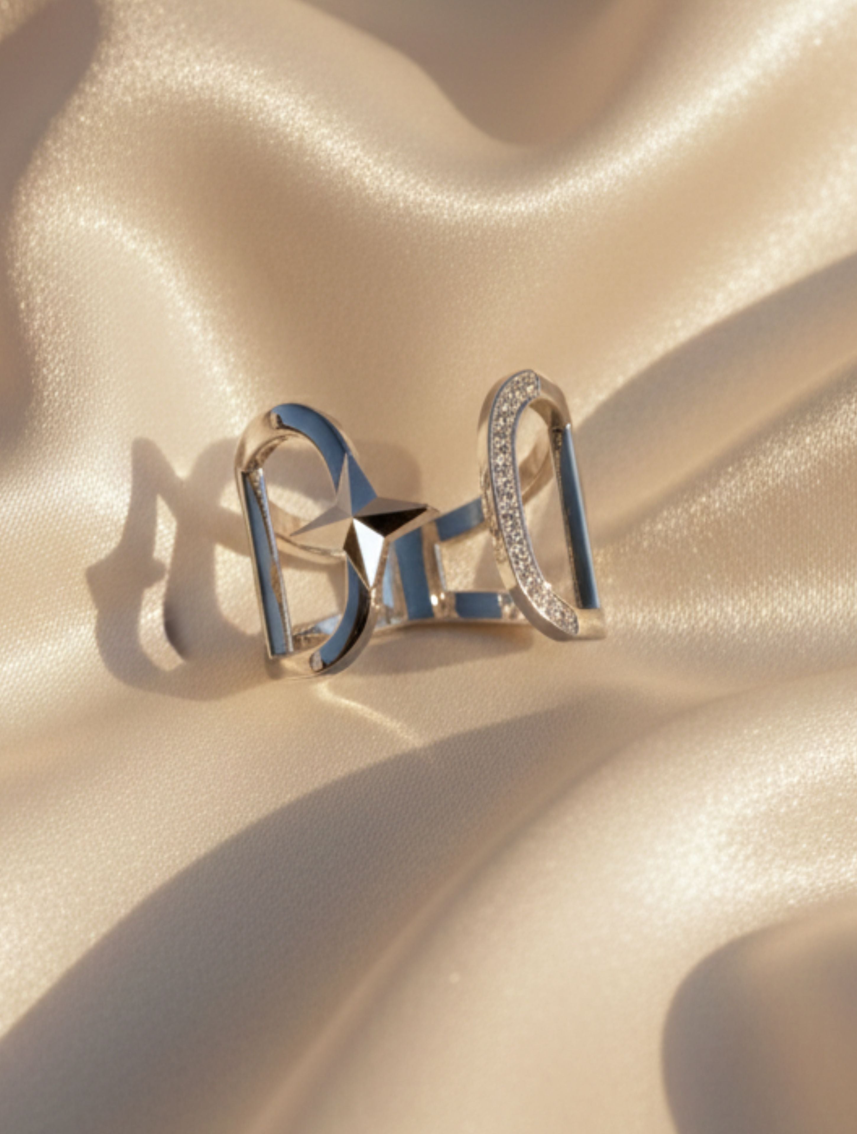 Silver Astroid Open Ring