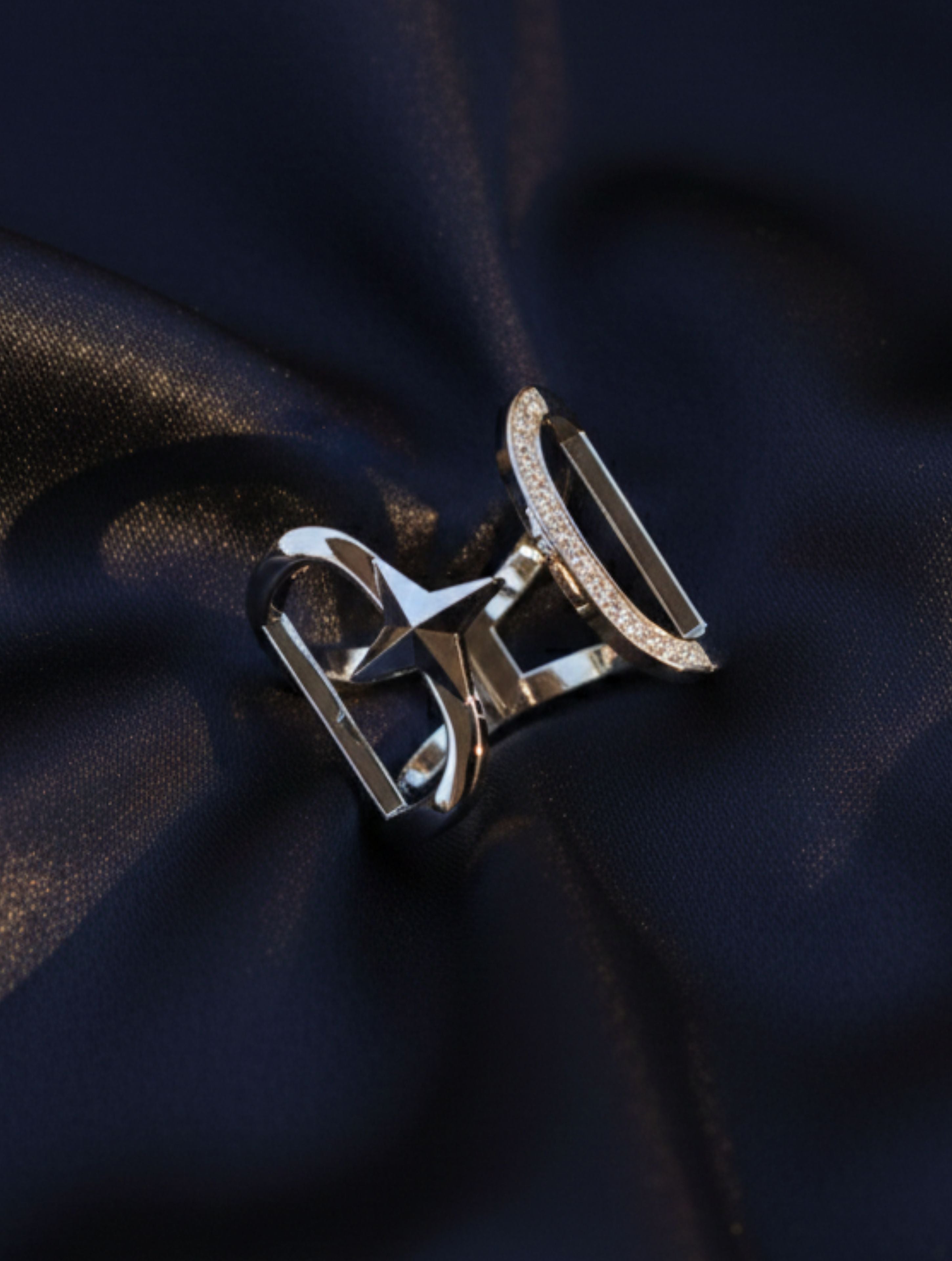 Silver Astroid Open Ring