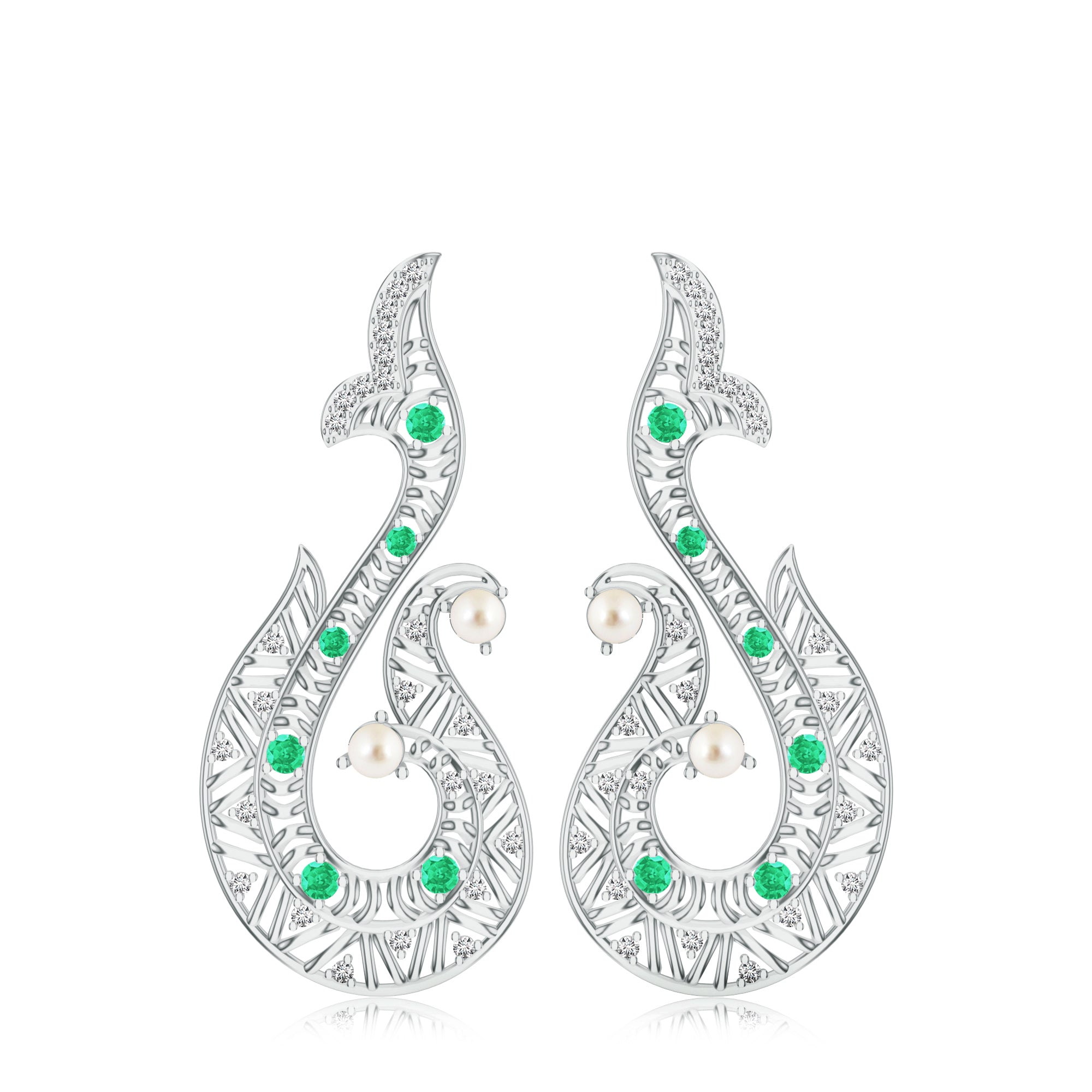 Green Onyx & Moissanite Kalaras Earrings