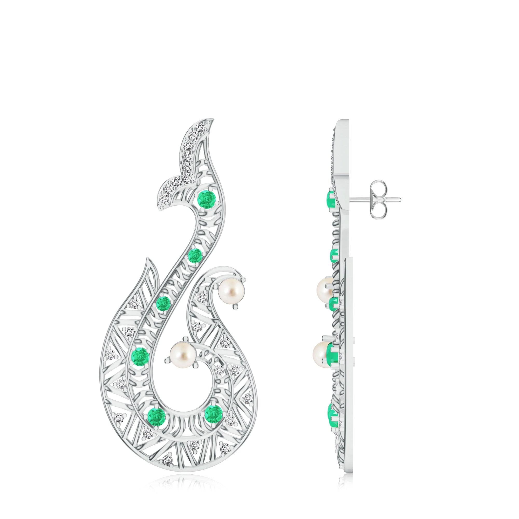 Green Onyx & Moissanite Kalaras Earrings