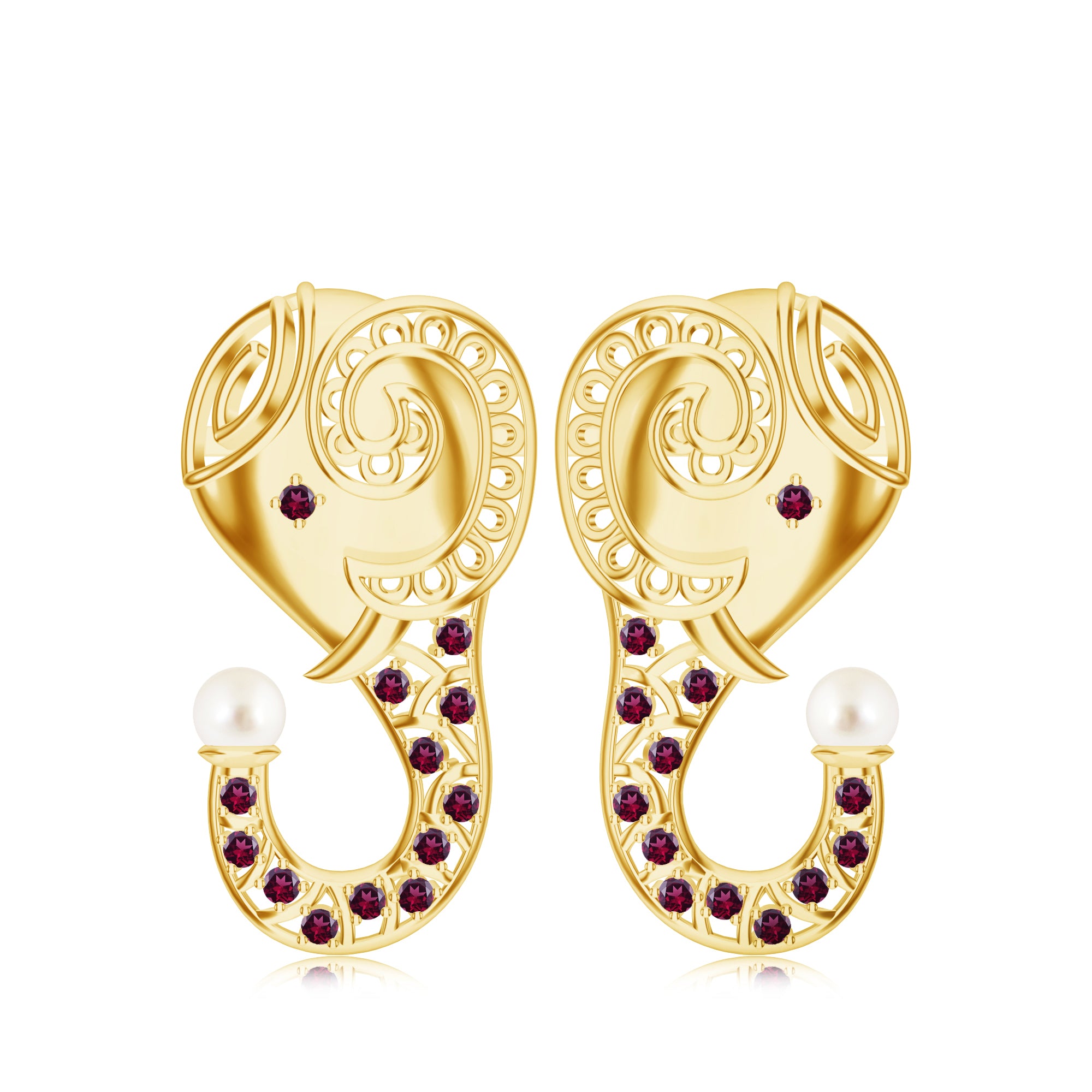 Elephant-Themed Kalaras Earrings with Moissanite