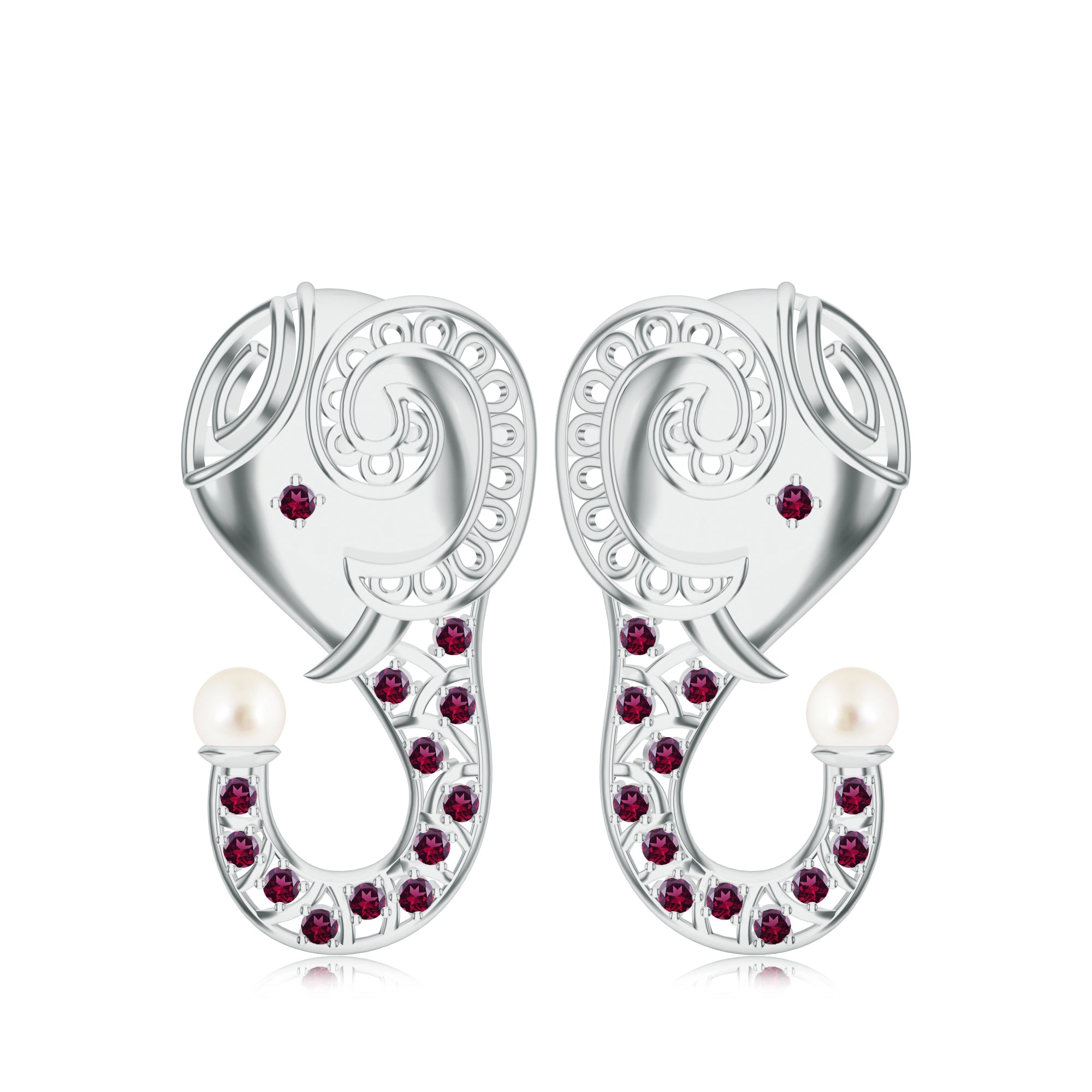 Elephant-Themed Kalaras Earrings with Moissanite