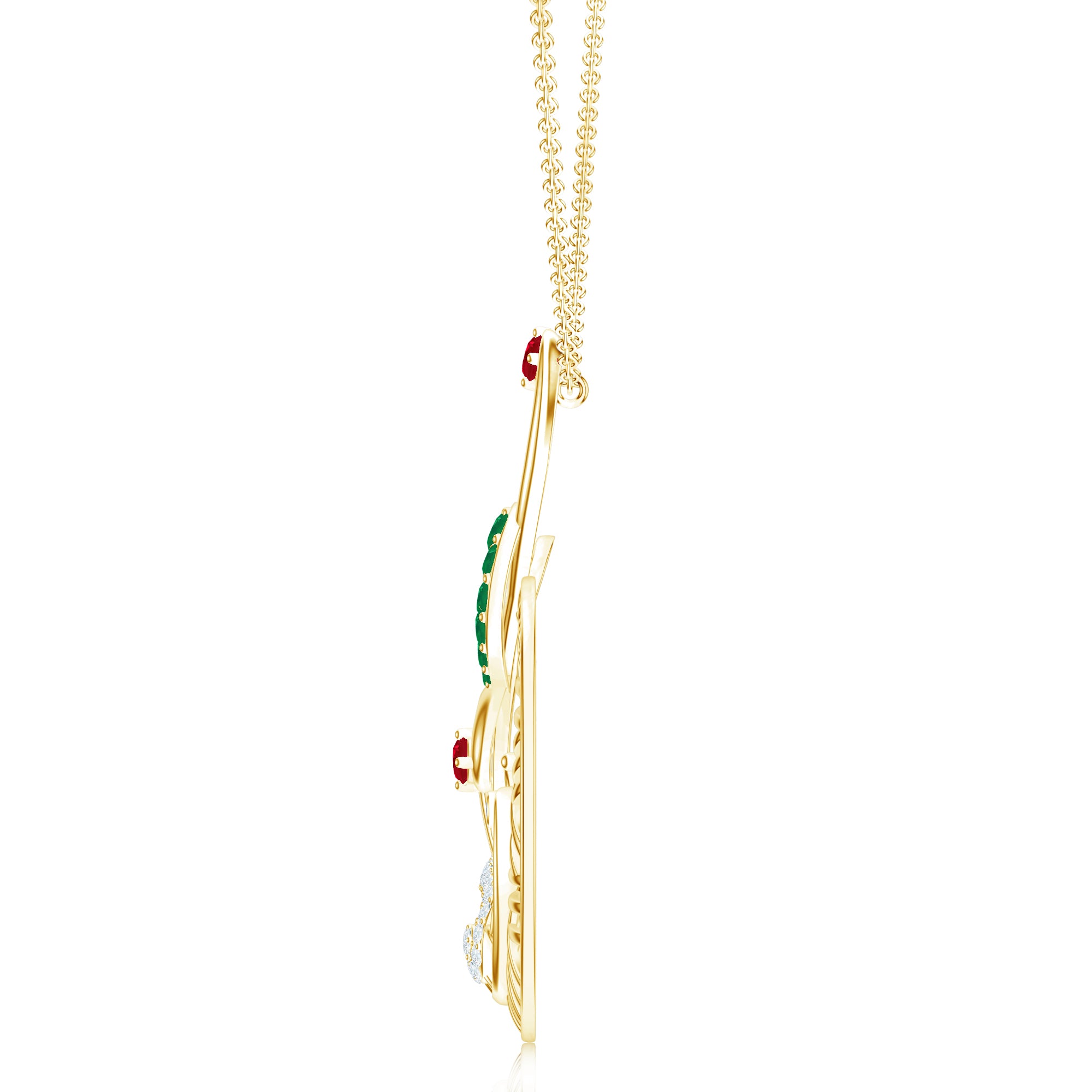 Gold-Plated Kalaras Peacock Pendant with Moissanite