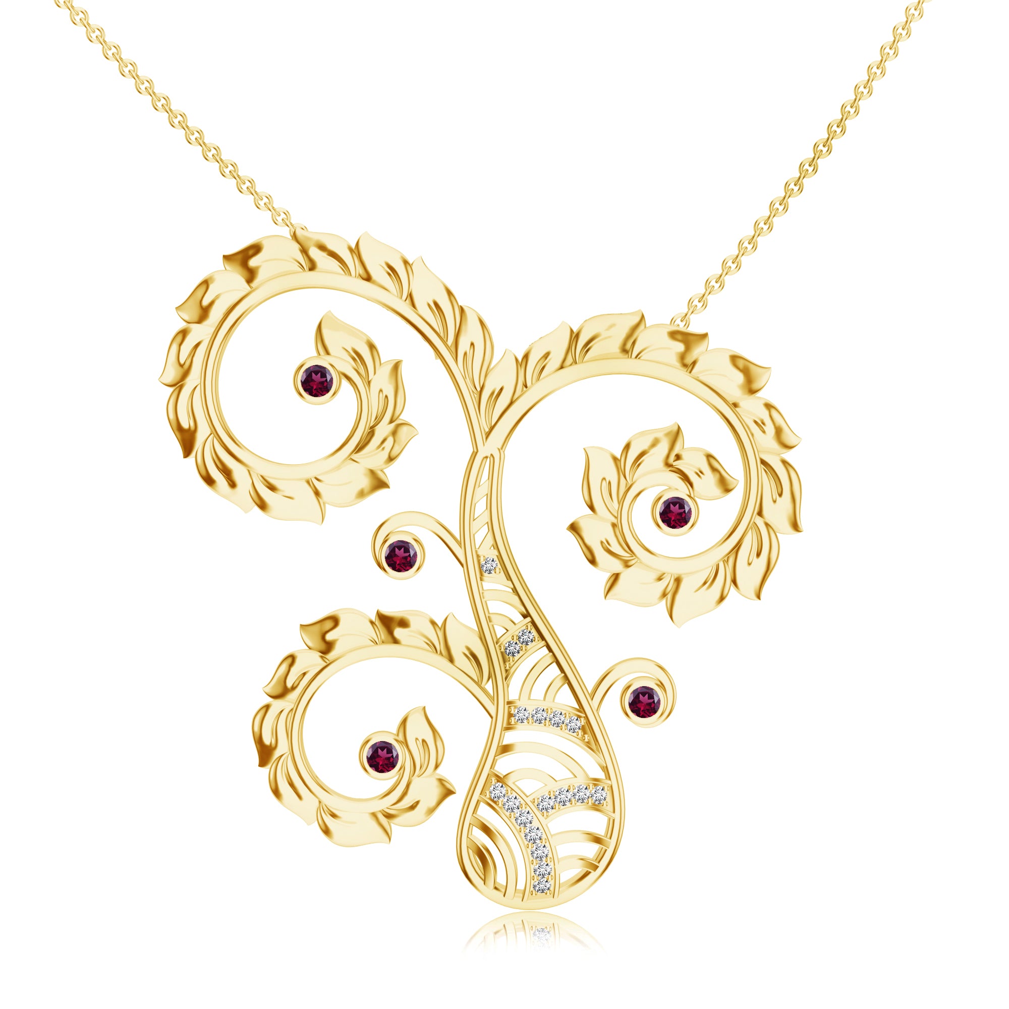 Modern Kalaras Pendant with Moissanite & Pearl in Gold