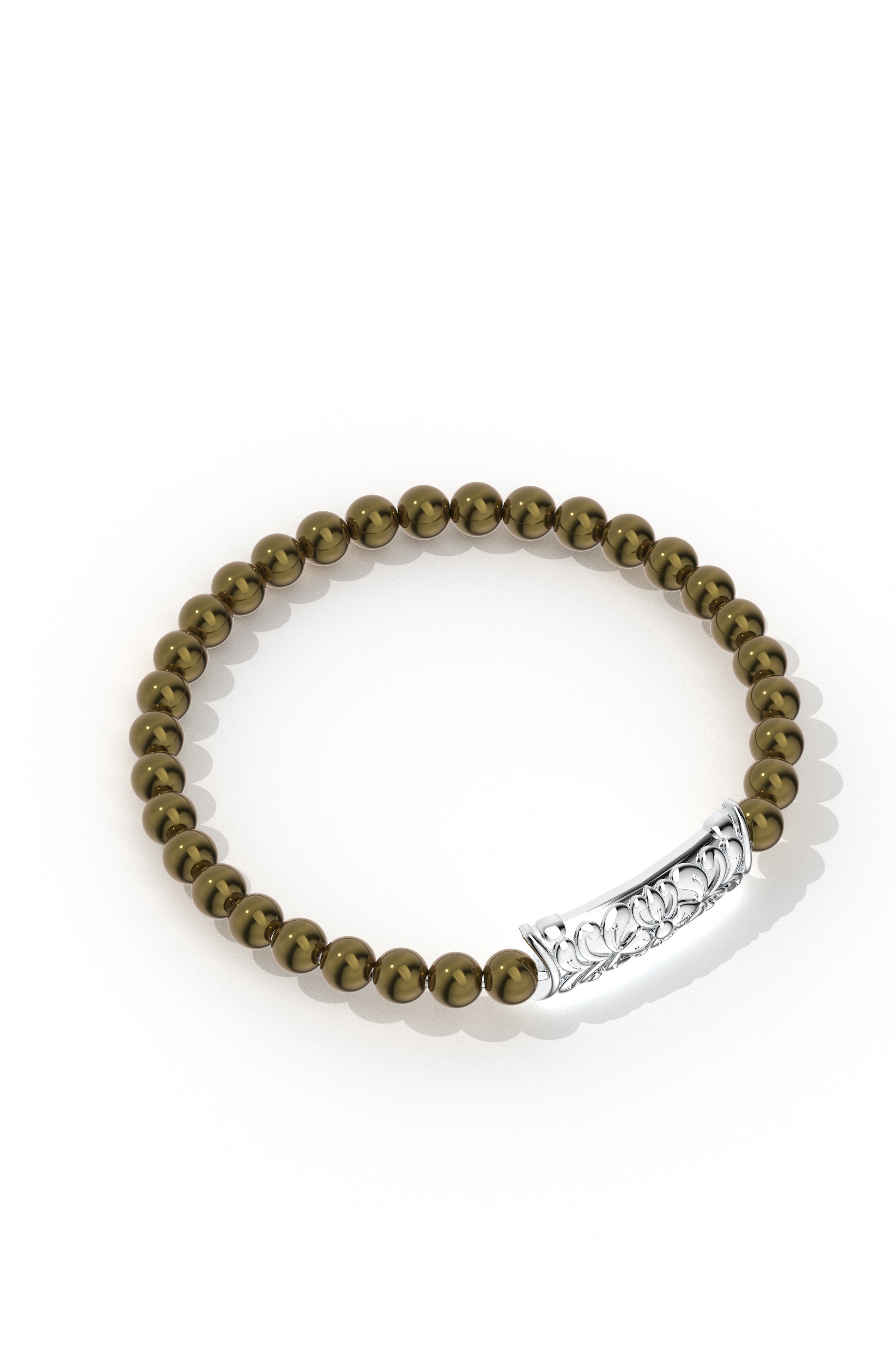 Pyrite Beaded Silver Bracelet Oxidized 925 Sterling Silver Bracelet For Men