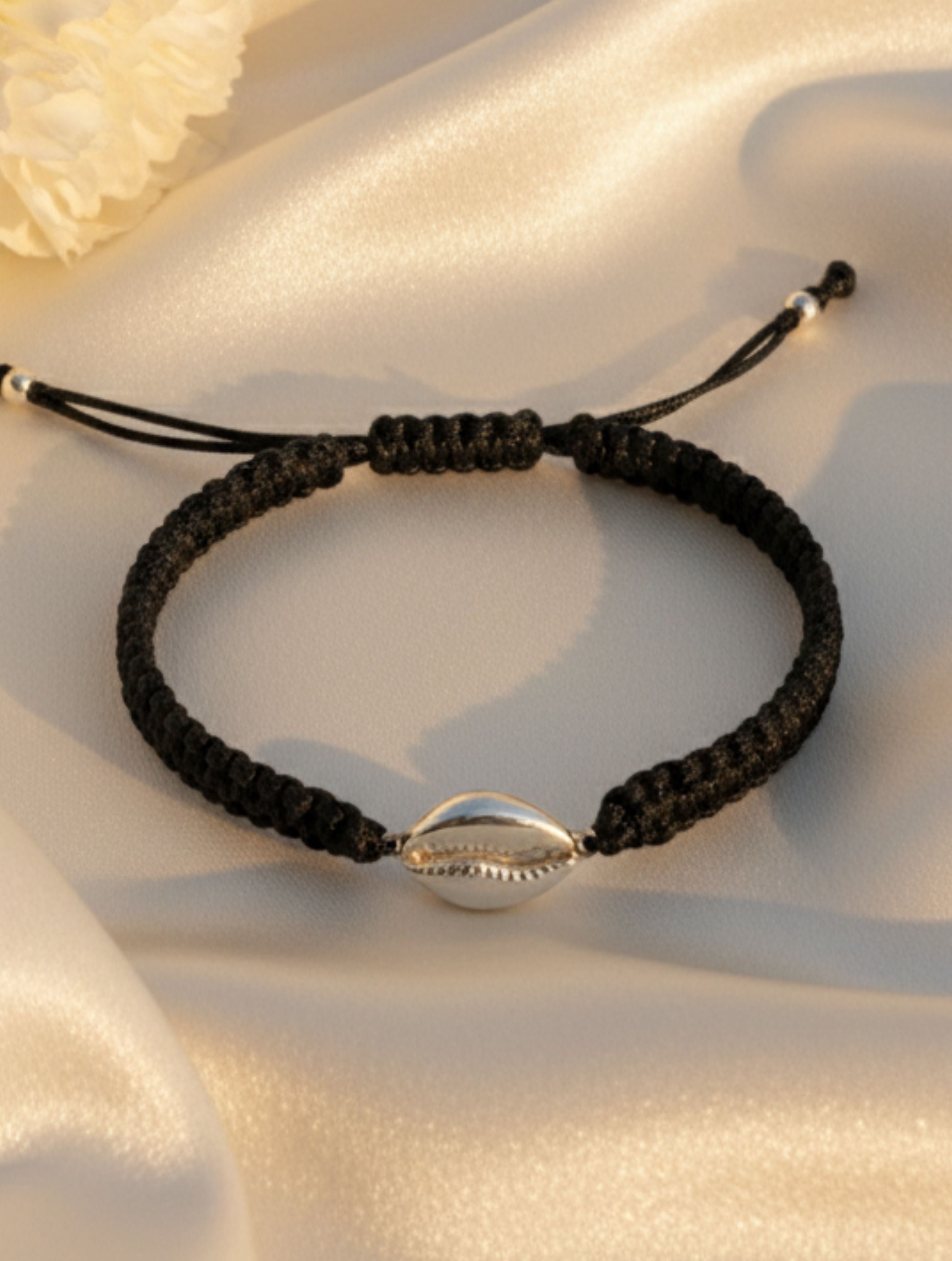 Sacred Cowrie Shell 925 Sterling Silver Bracelet
