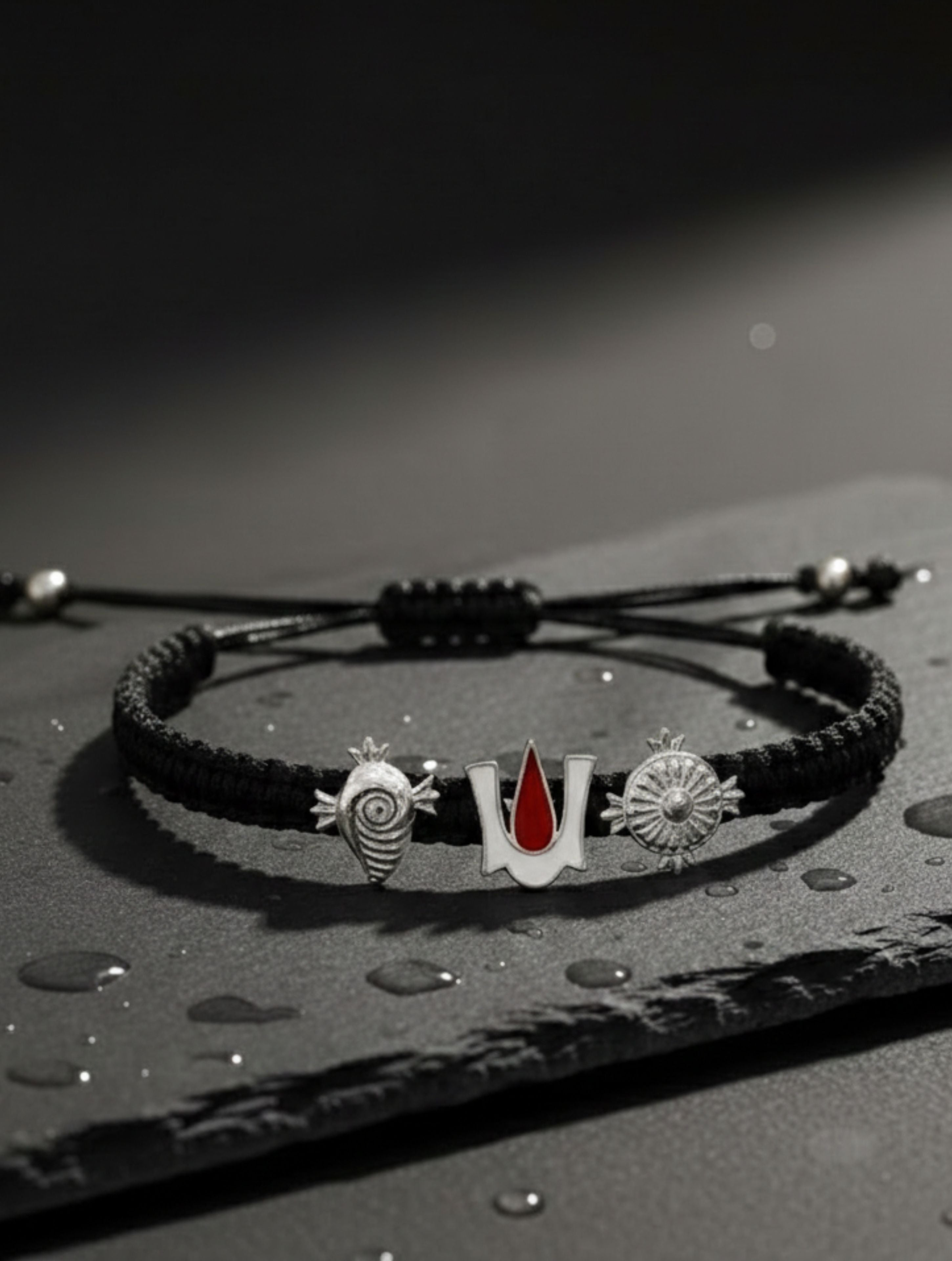 Divine Trinity: Sterling Silver Trishankhla Bracelet