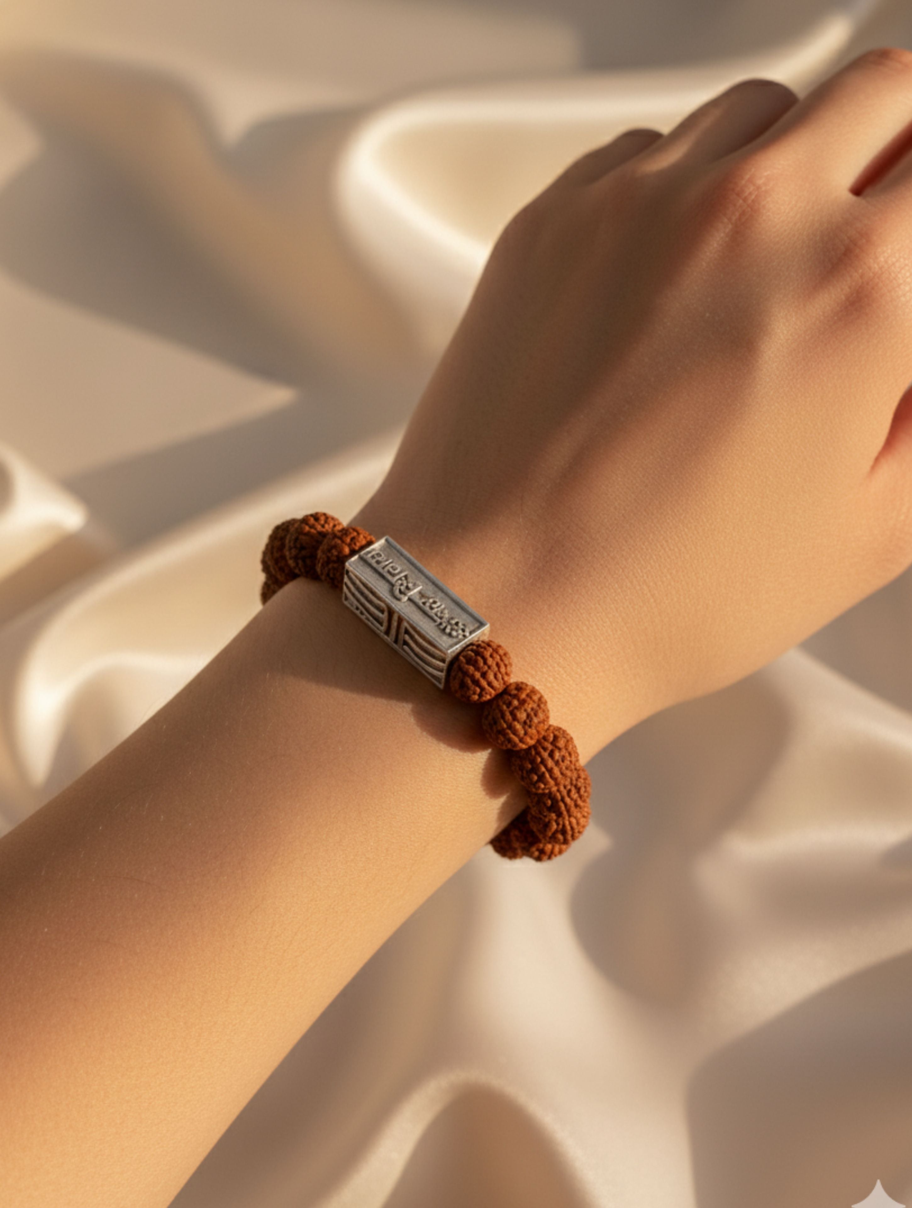 Sterling Silver Har Har Mahadev Bracelet
